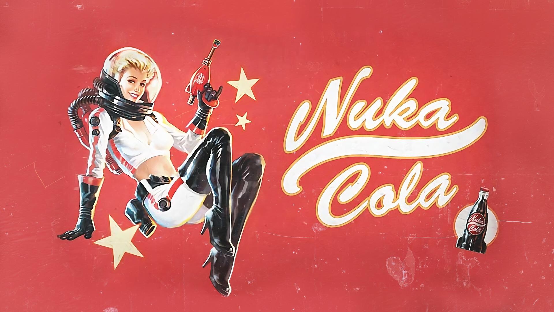 General 1920x1080 pinup models vintage Fallout Fallout 4 video games Nuka-Cola PC gaming red background science fiction women video game art