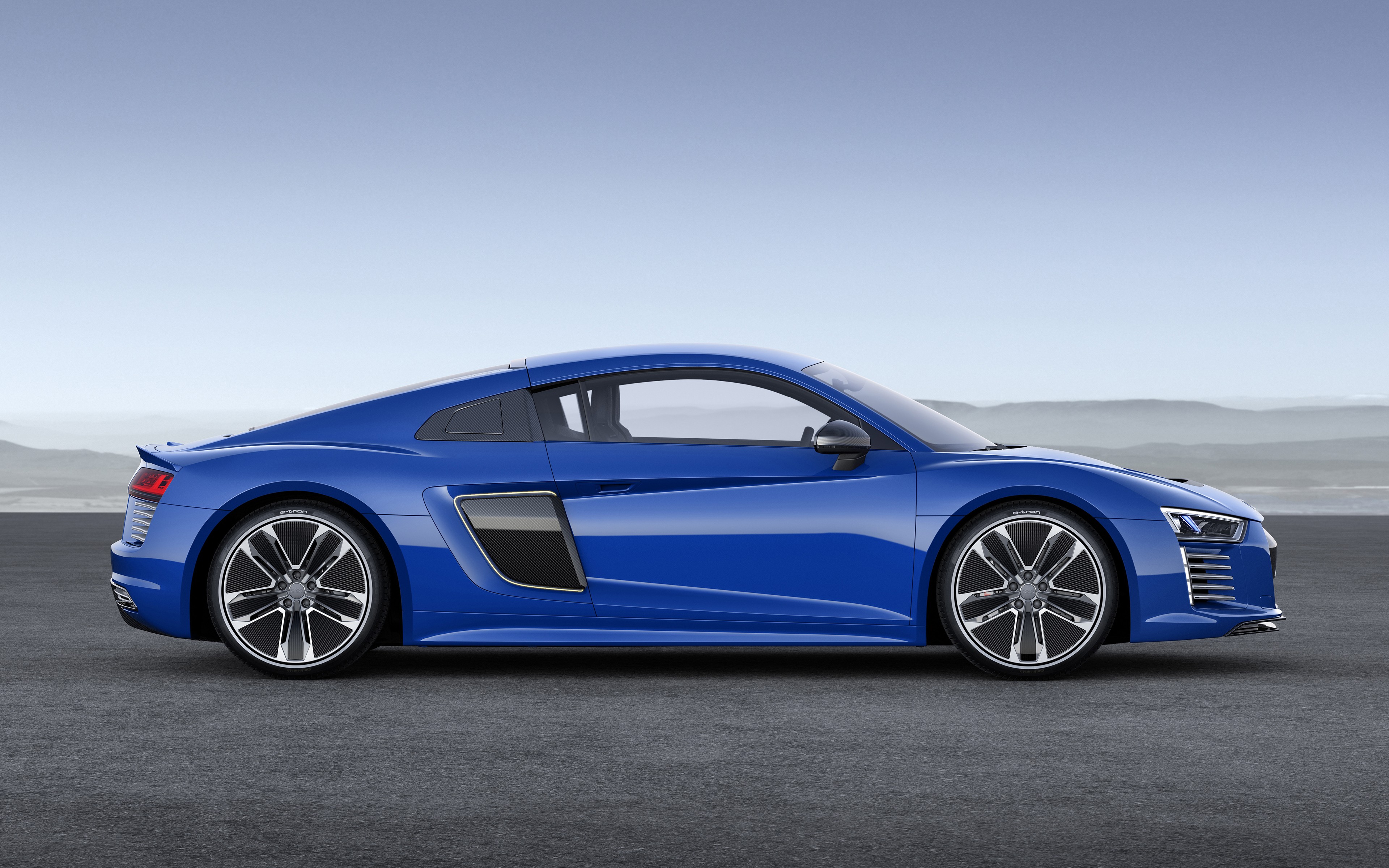 General 3840x2400 Audi R8 car vehicle supercars electric car blue cars side view Audi German cars Volkswagen Group