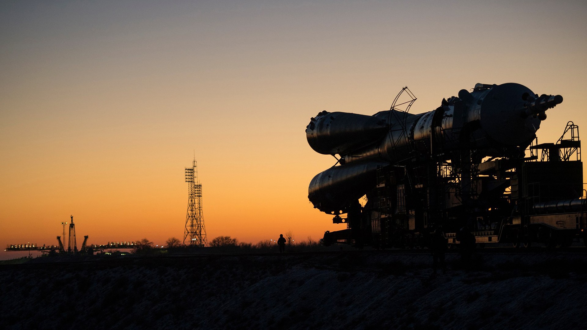 General 1920x1080 Roscosmos Baikonur Cosmodrome rocket Soyuz vehicle orange sky sky outdoors