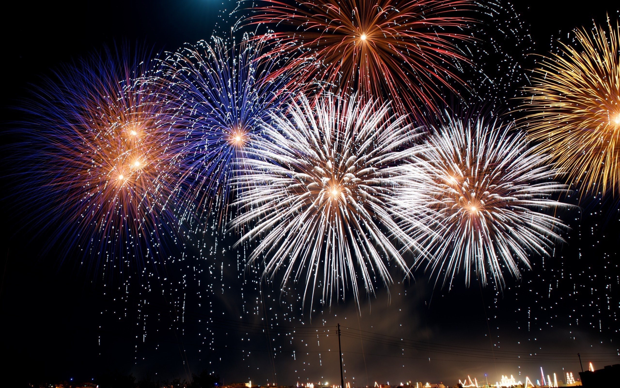 General 2560x1600 fireworks outdoors night colorful