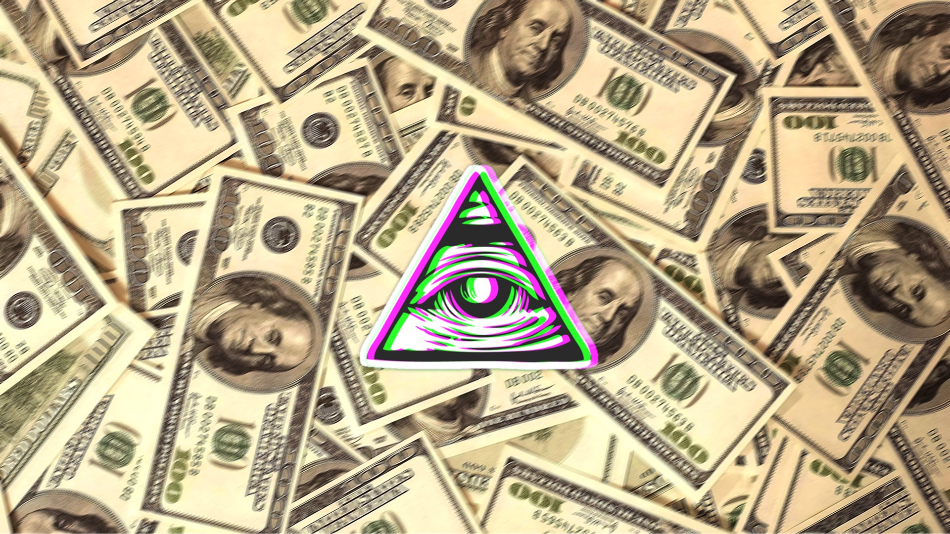 General 1920x1080 Illuminati eyes dollars digital art money Eye of Providence anaglyph 3D triangle