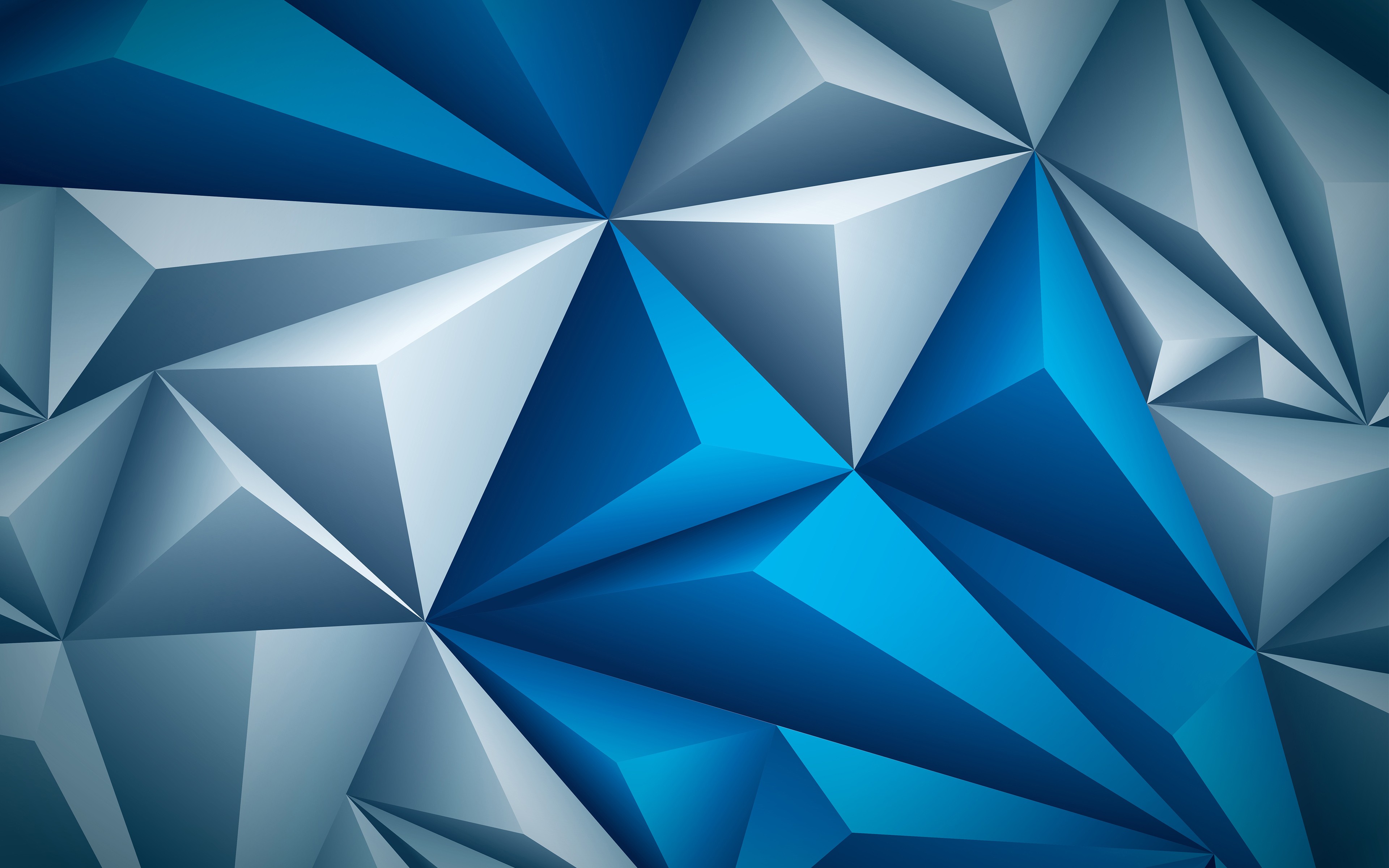 General 3840x2400 abstract low poly geometry digital art blue