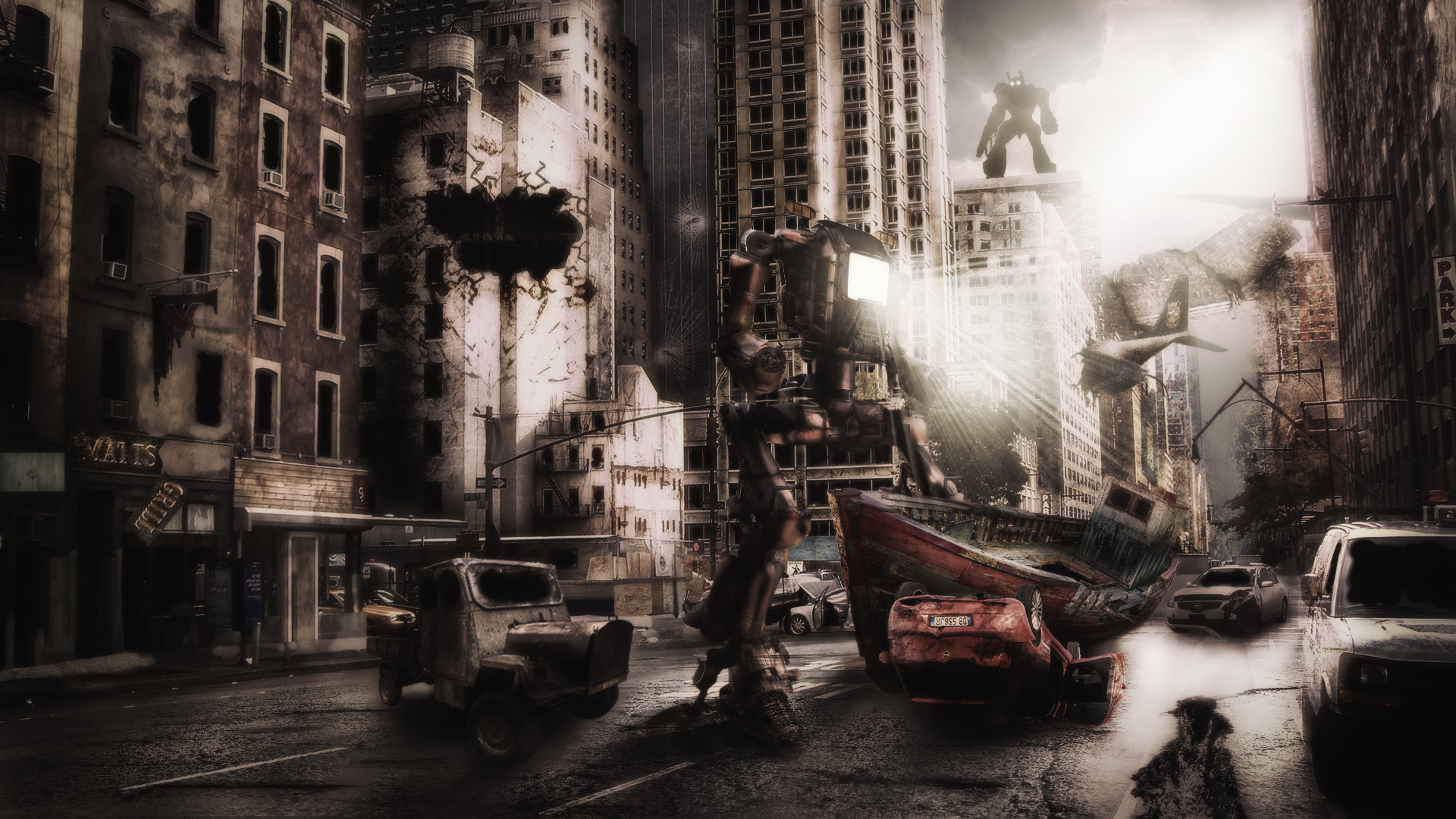 General 1920x1080 city cyborg robot apocalyptic futuristic