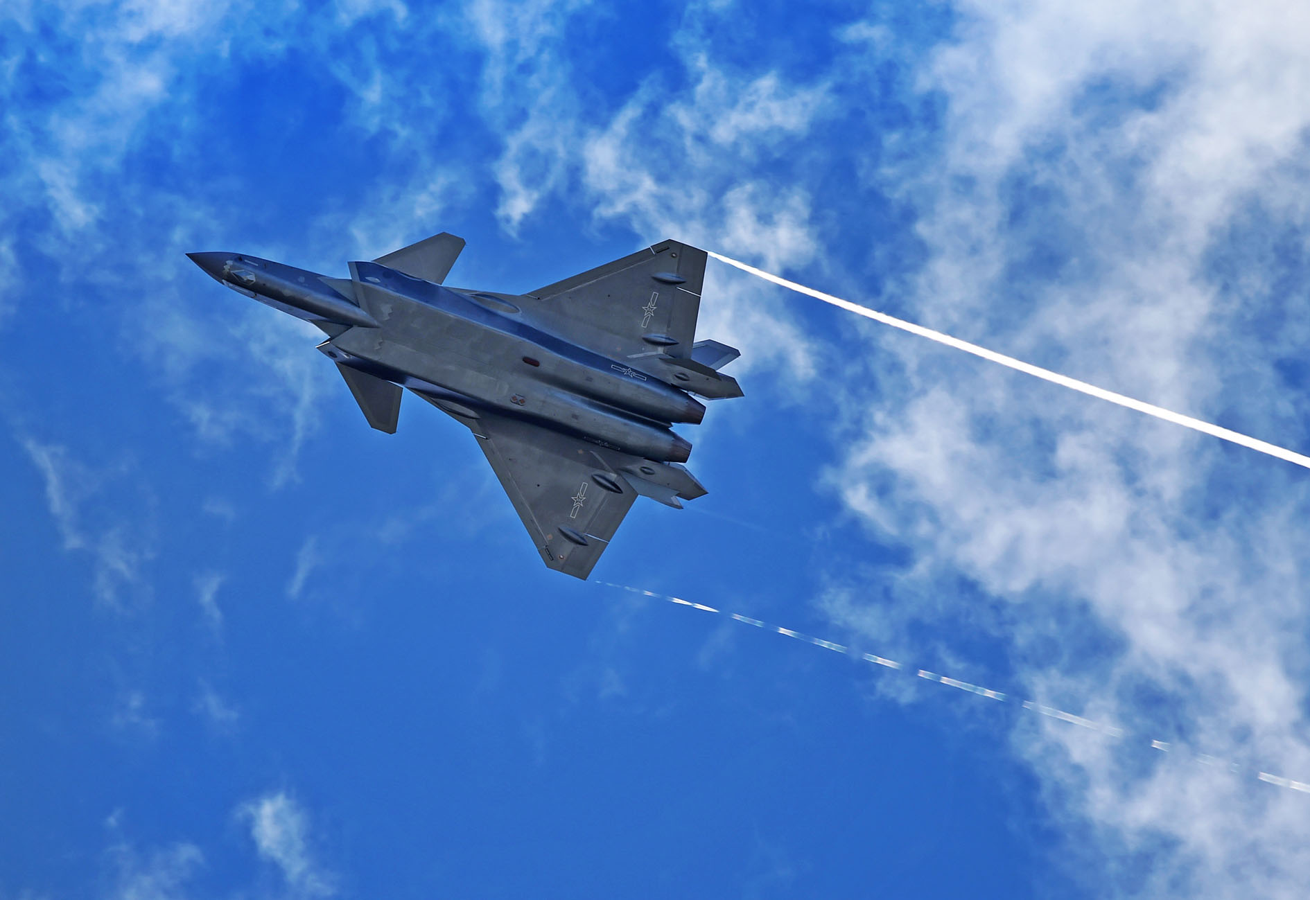 General 1890x1299 China aircraft vehicle military aircraft military Chengdu J-20 wingtip vortices clouds