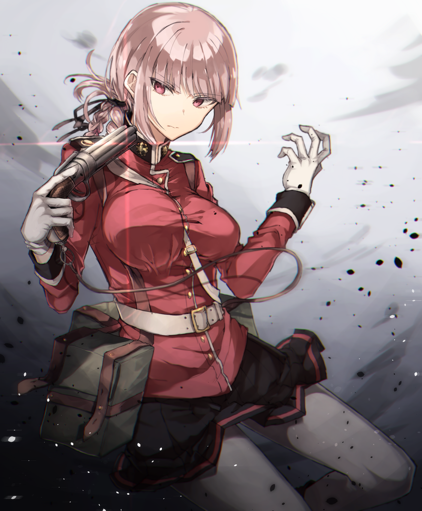 Anime 1407x1700 anime anime girls Fate/Grand Order red eyes gun weapon skirt Florence Nightingale (Fate/Grand Order) Fate series