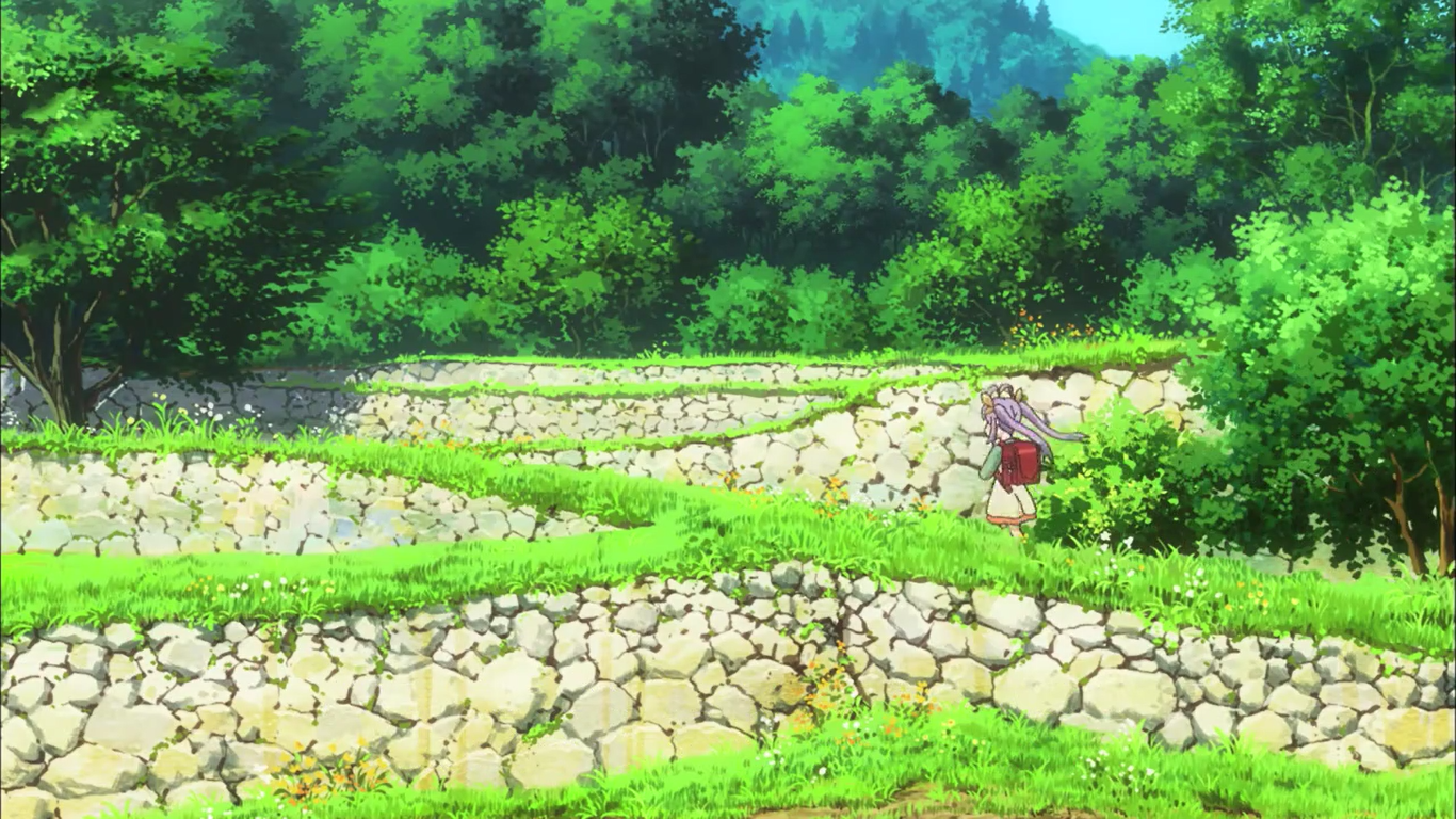 Anime 1366x768 Non Non Biyori anime landscape nature