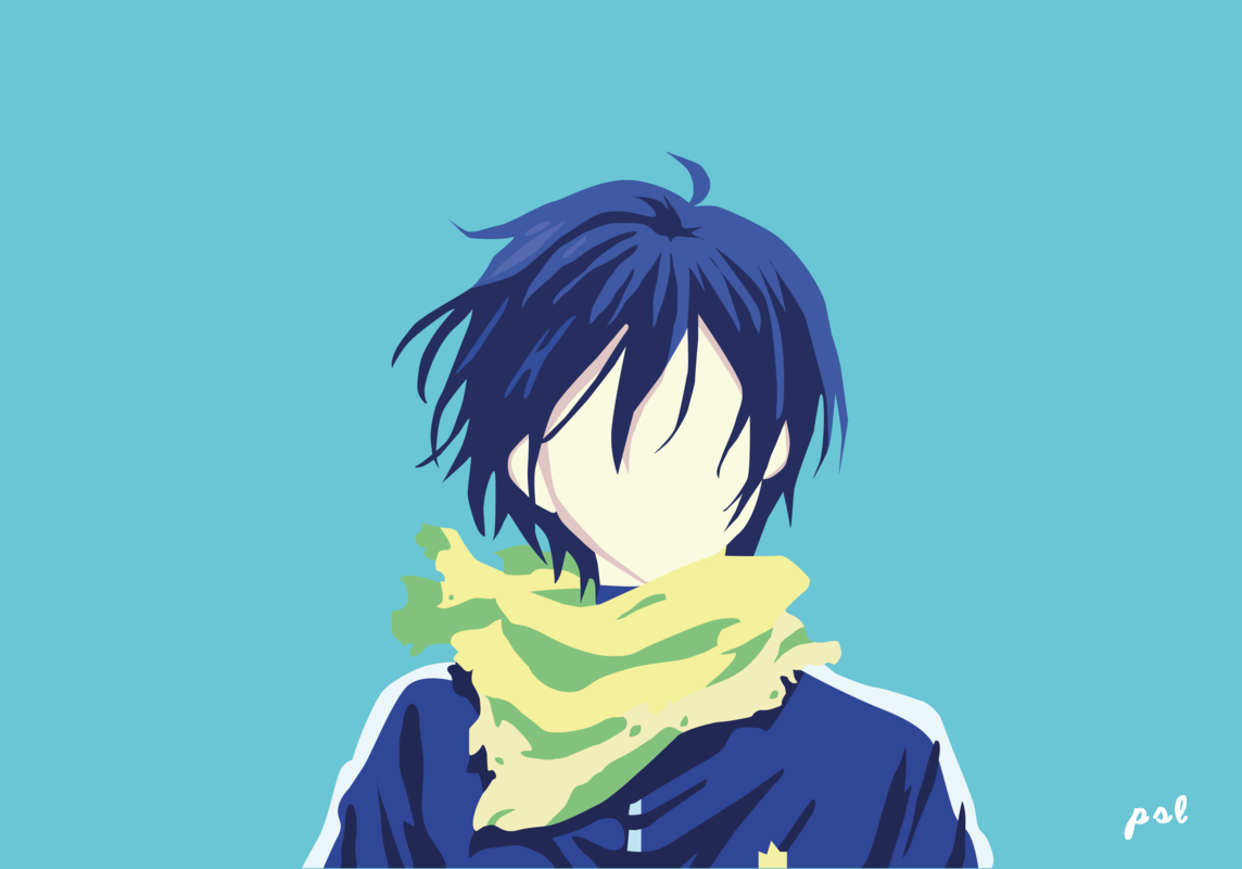 Anime 1144x800 Noragami Yato (Noragami) blue background blue hair