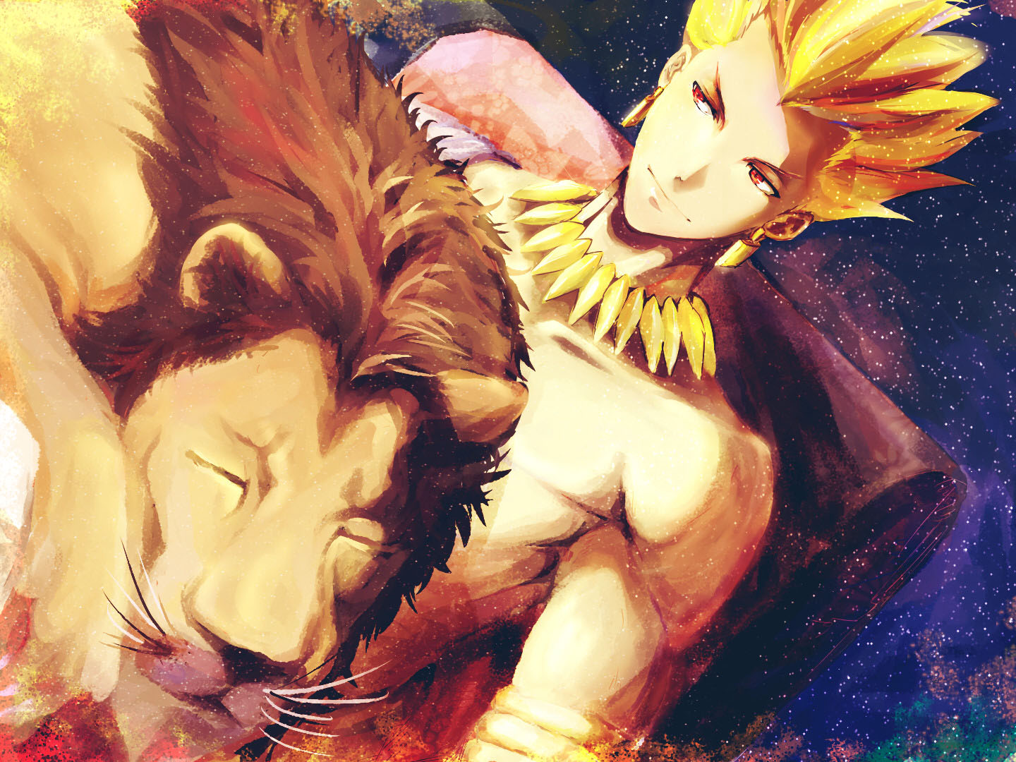 Anime 1440x1080 Fate series Fate/Stay Night Gilgamesh lion