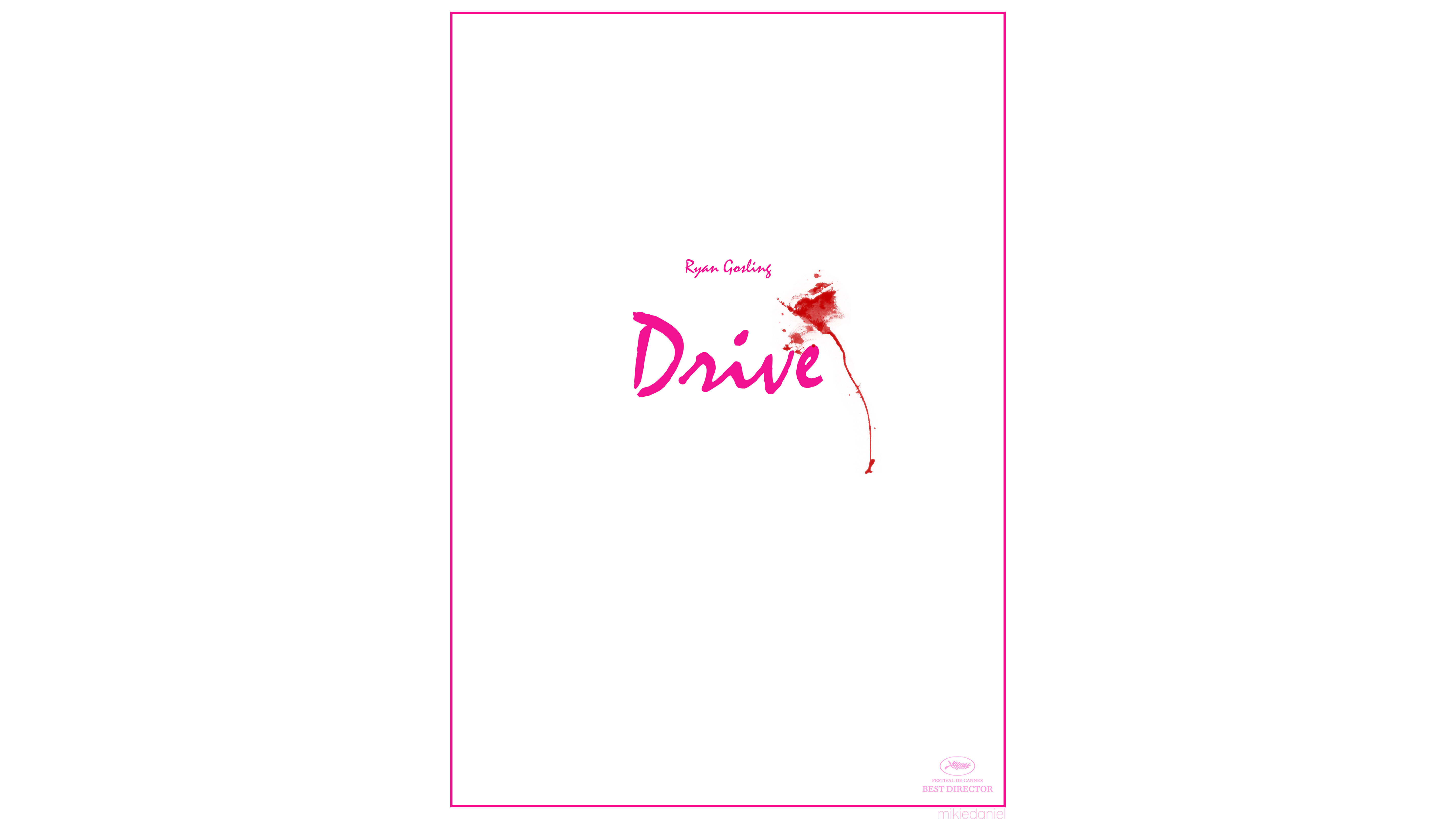 General 5760x3240 Drive (movie) Ryan Gosling white background poster simple background frame digital art