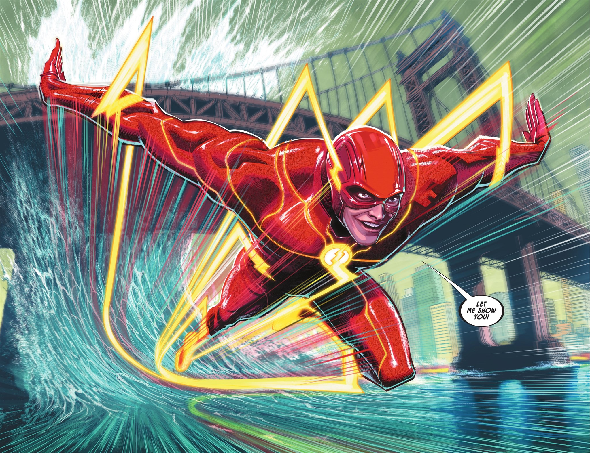 General 2048x1575 DC Comics comic art comic character comics Zack Snyder's Justice League The Flash (TV Series) The Flash Barry Allen bodysuit superhero water bridge digital art