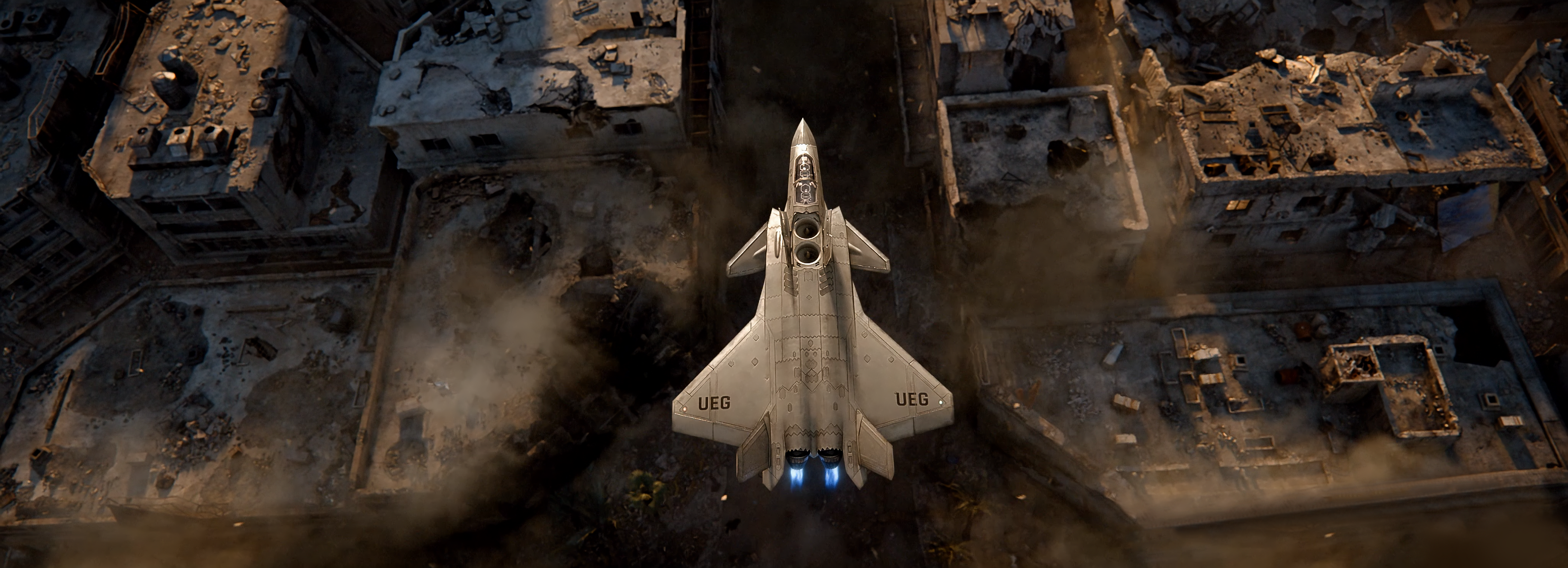 General 3312x1200 The Wandering Earth 2 science fiction film stills aircraft destruction