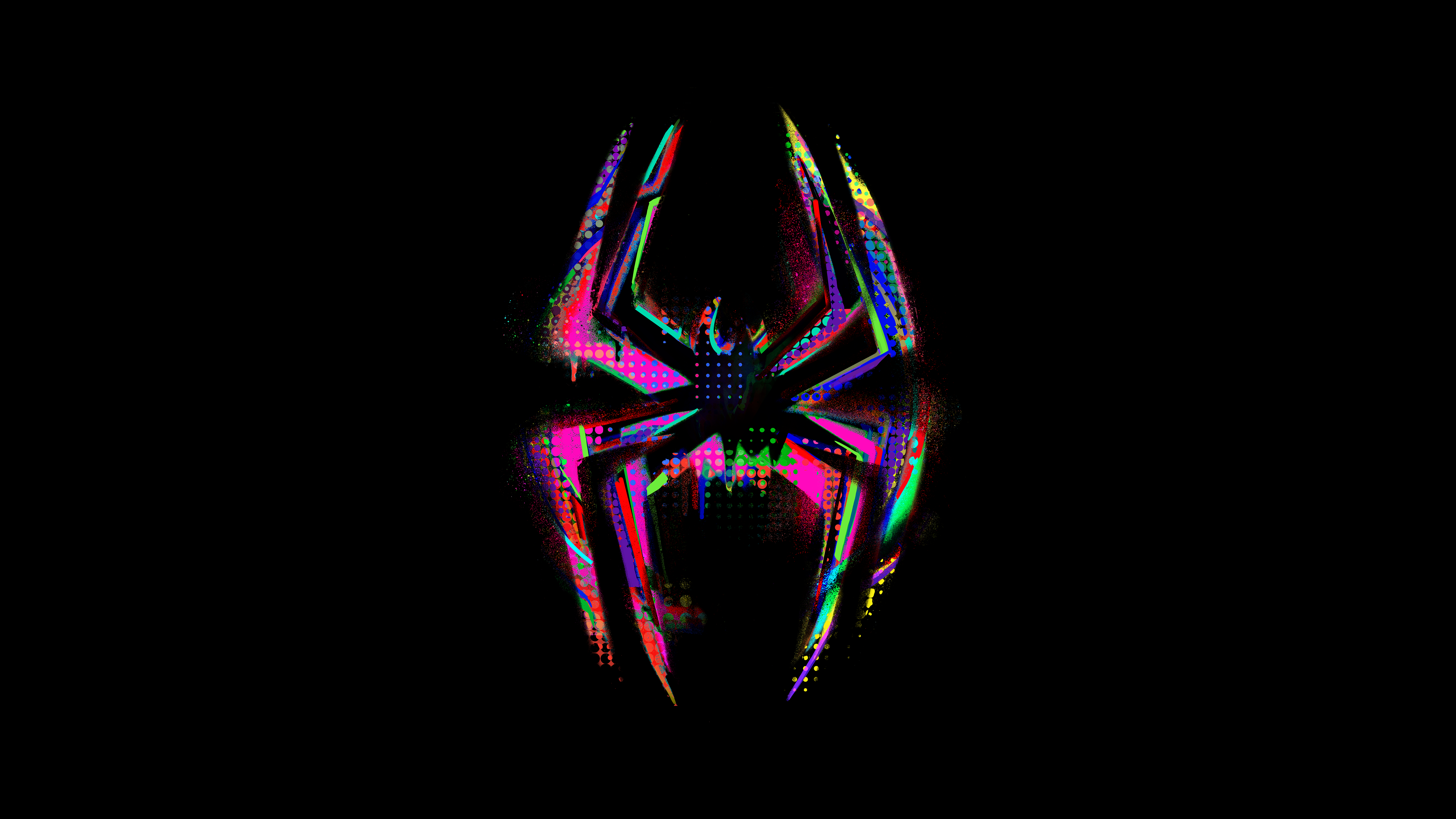 General 7680x4320 Spider-Man: Across the Spider-Verse Spider-Man logo black background simple background digital art minimalism superhero