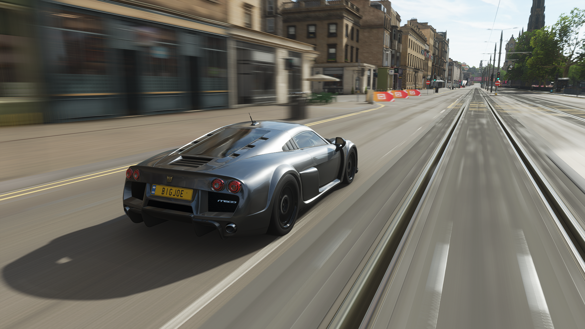 General 1920x1080 Forza Horizon 4 Forza Horizon Forza car driving CGI Noble M600 video games vehicle rear view road licence plates blurred blurry background trees building PlaygroundGames British cars