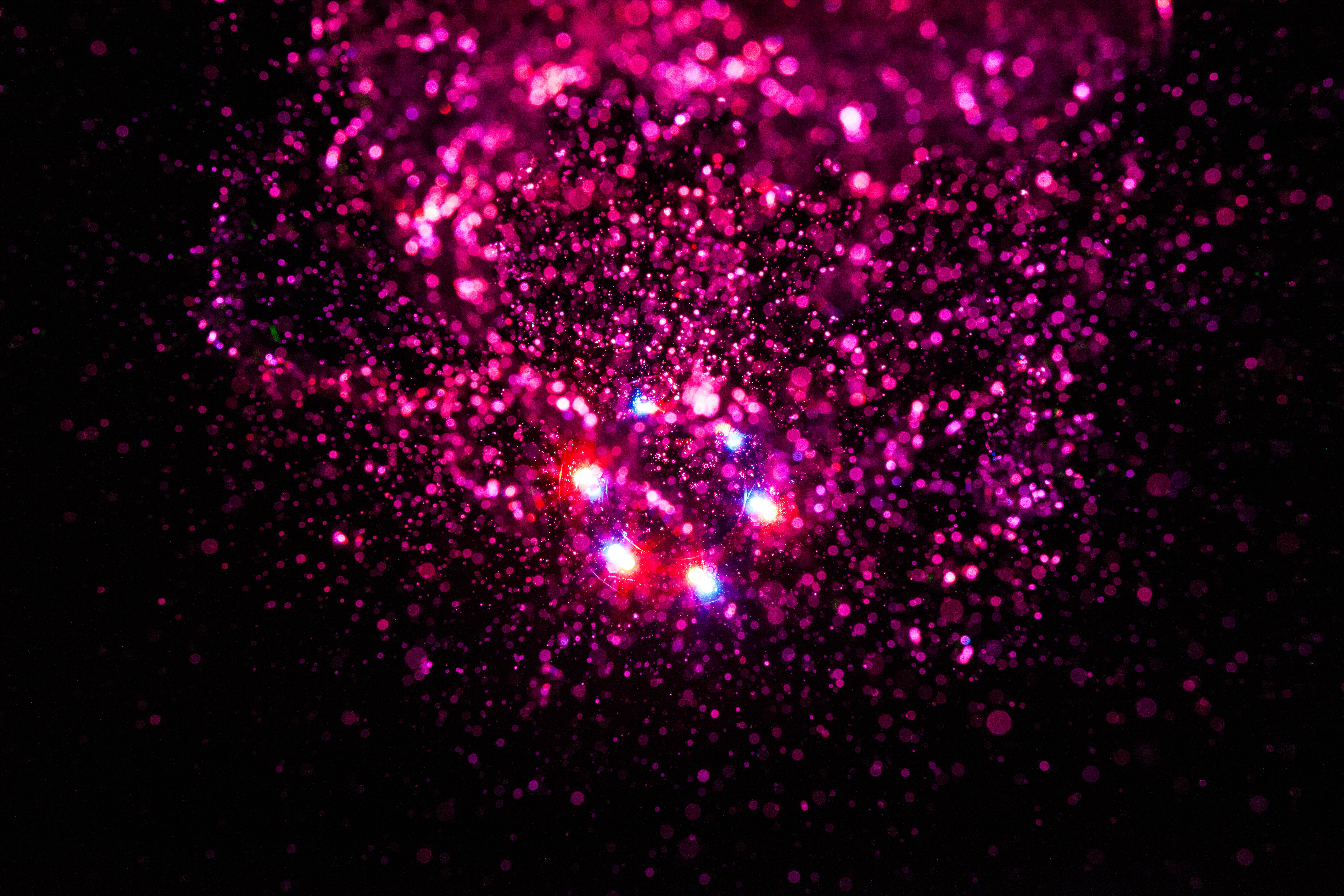 General 5616x3744 pink neon lights pink light water drops abstract reflection dark background