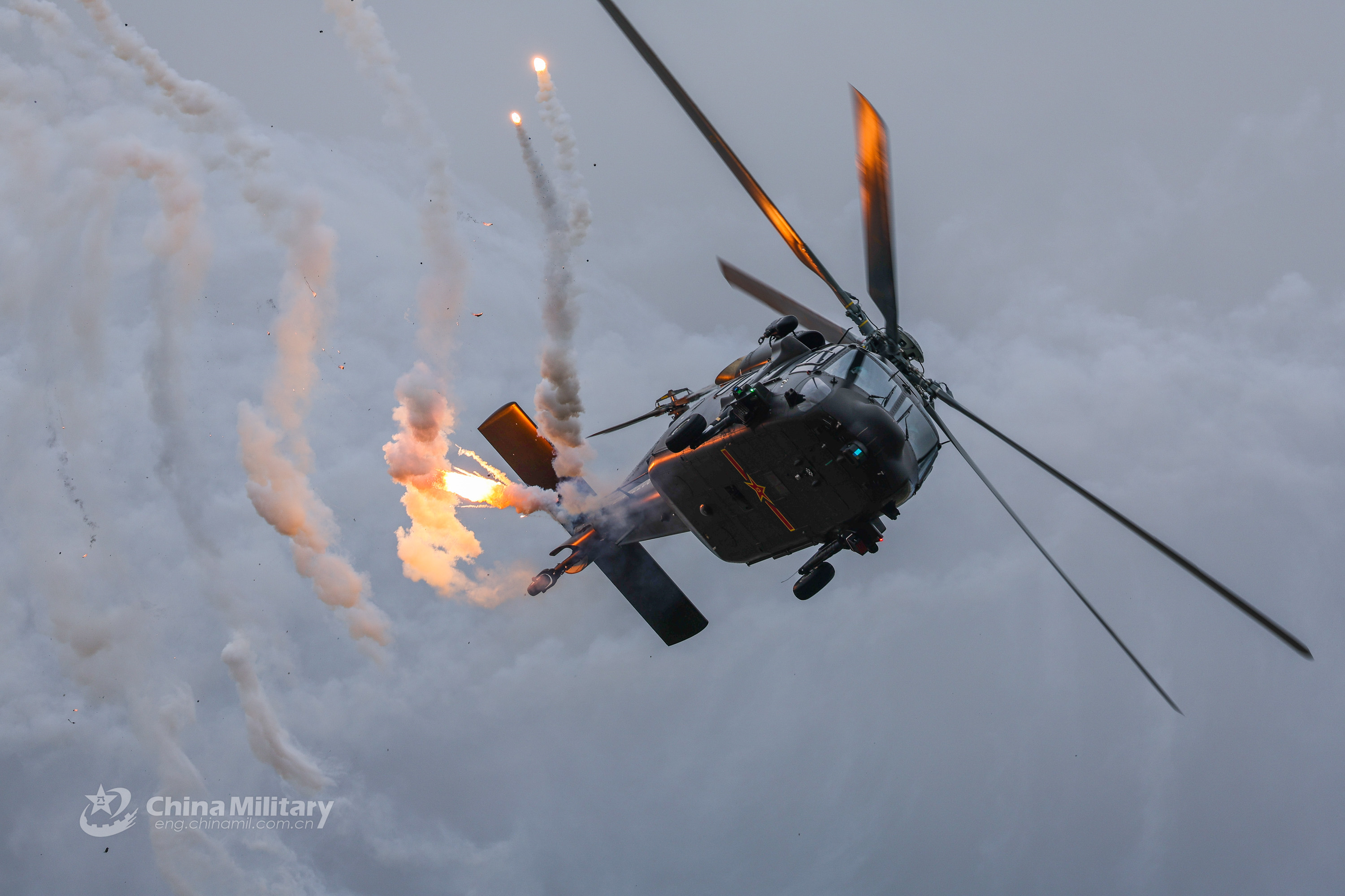 General 3000x2000 China aircraft watermarked helicopters military Z-20 flares Chinese flying Chinese aircraft