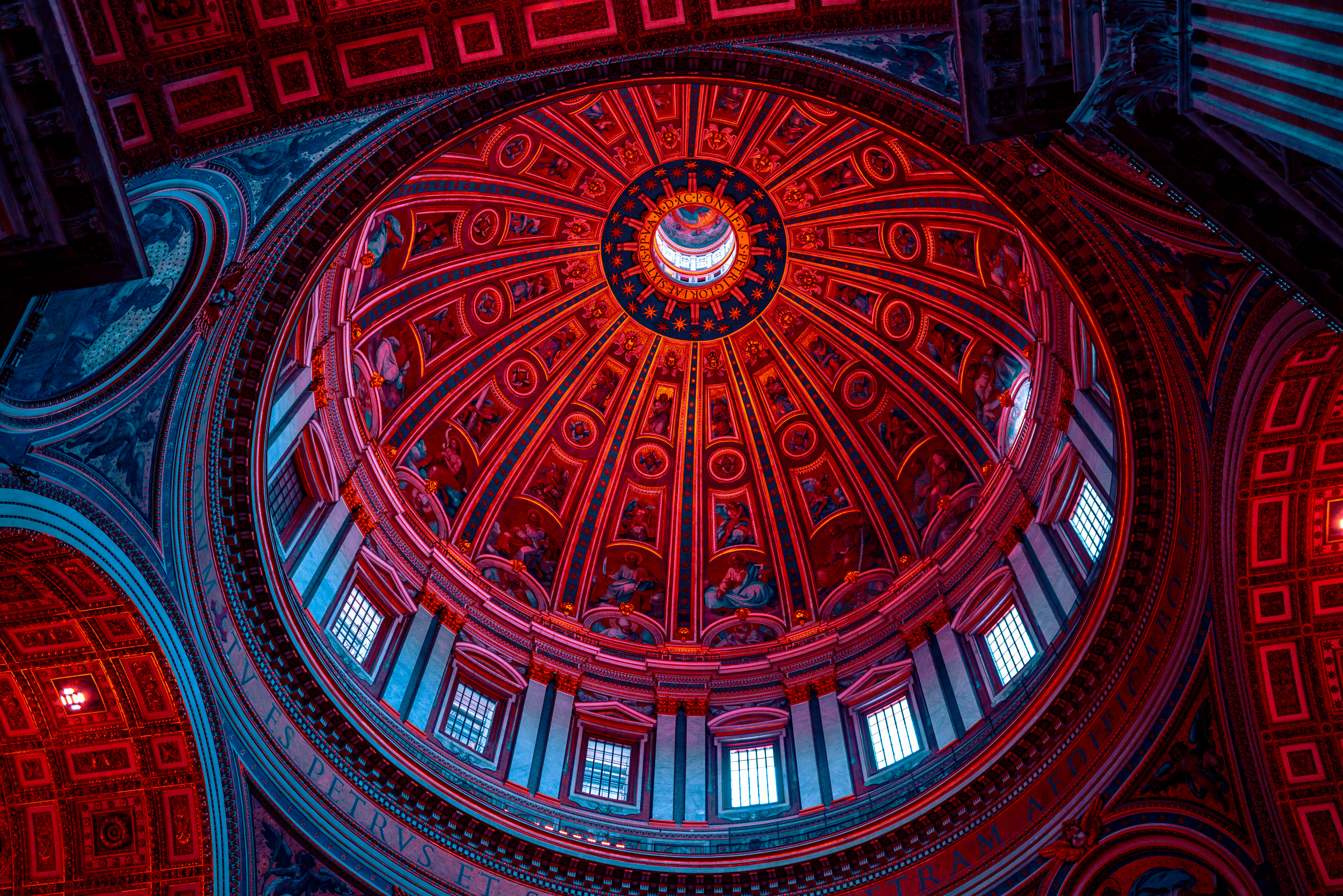 General 2500x1668 photography interior architecture Vatican City church window Italy dome catholic