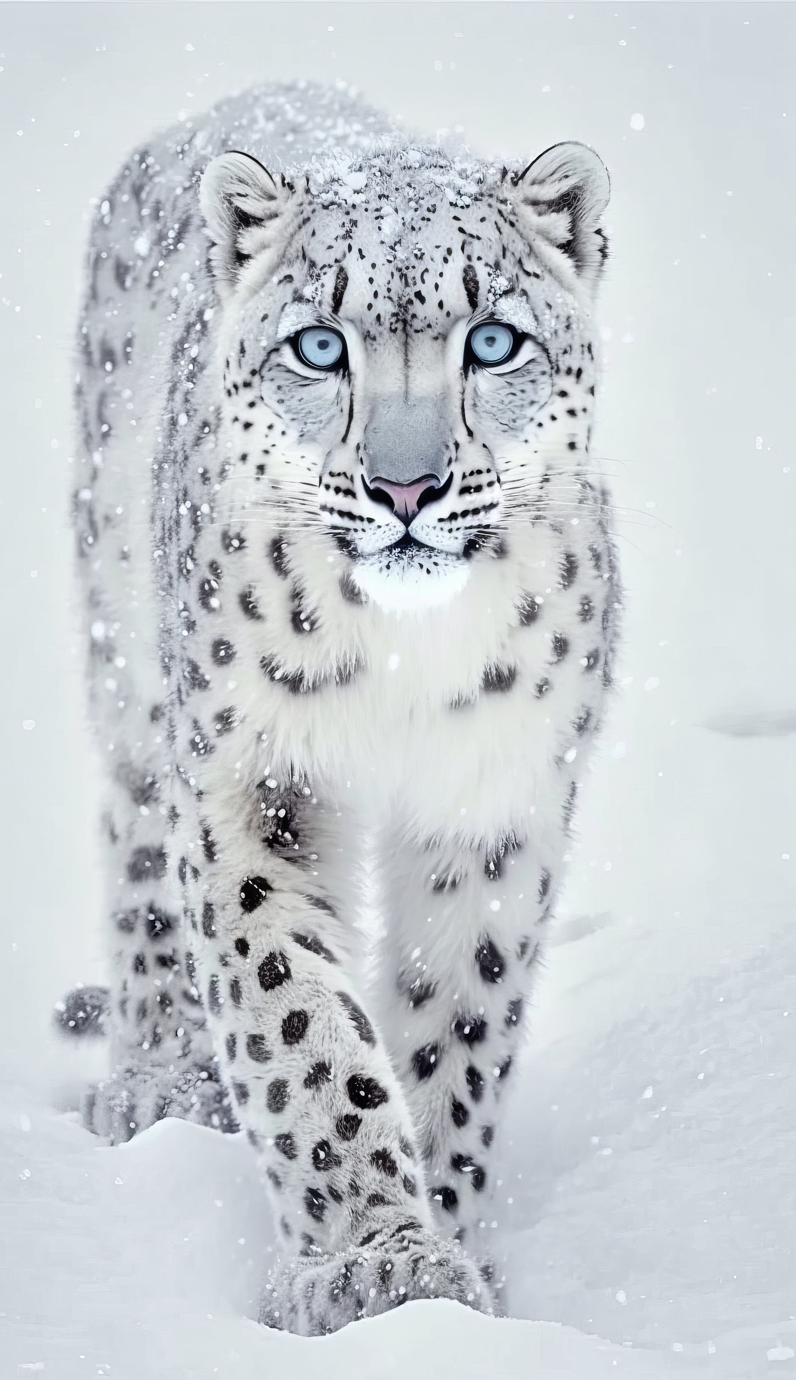 General 2630x4559 AI art portrait display snow leopards animals nature looking at viewer snow