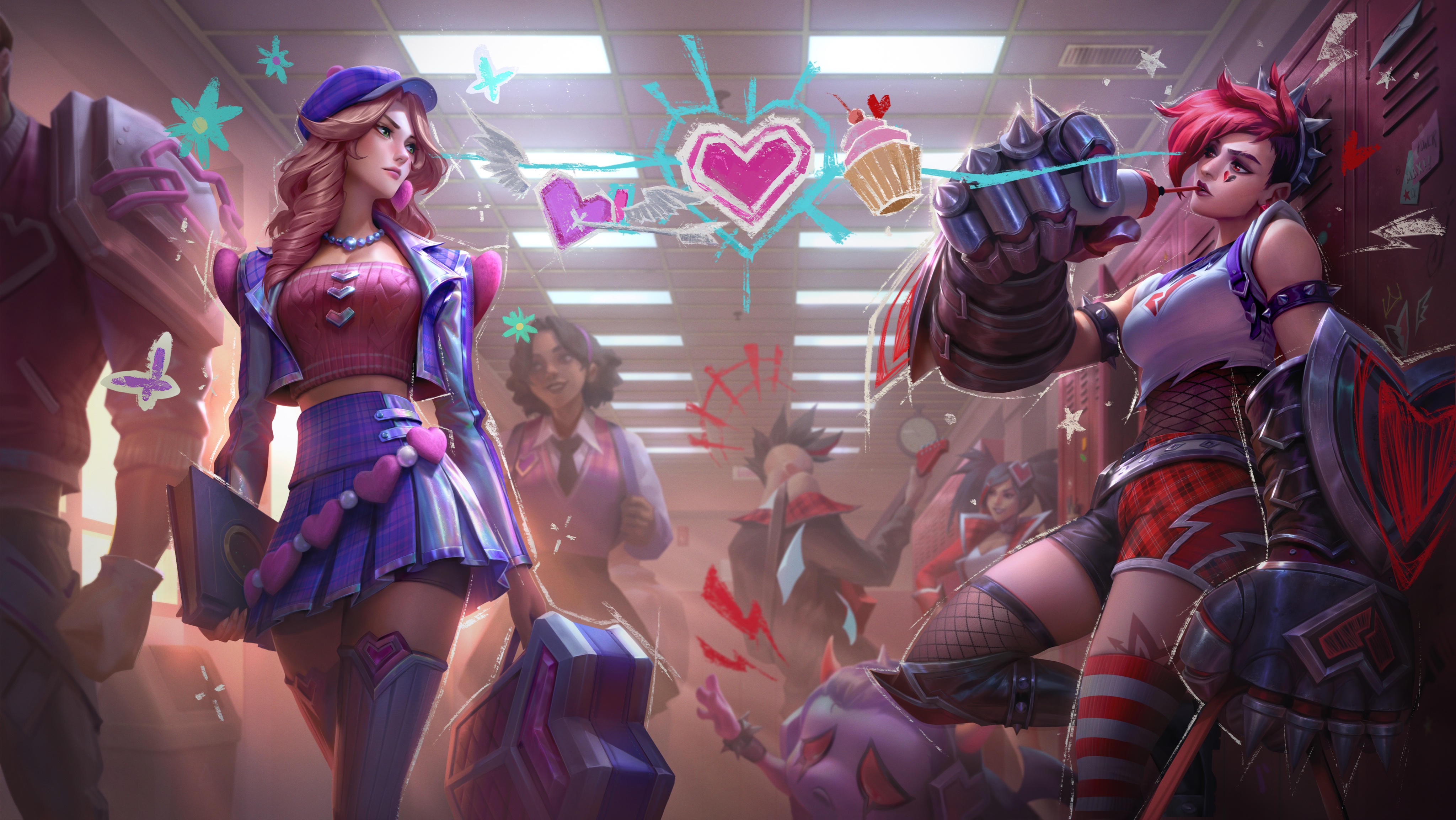 General 4096x2305 Vi (League of Legends) League of Legends Caitlyn (League of Legends) Heartthrob Caitlyn digital art thighs bewitching thighs