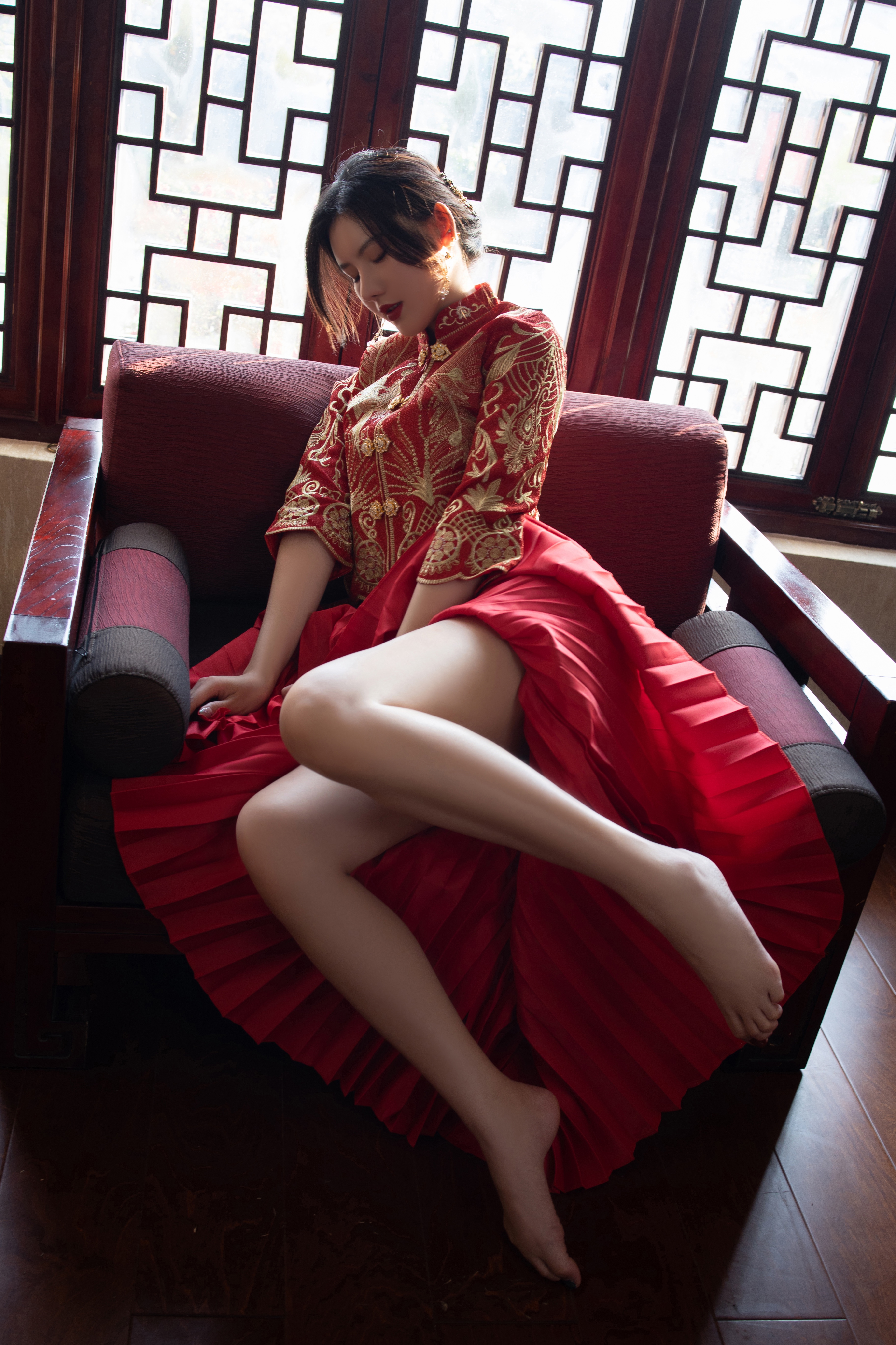 People 3648x5472 Azhu women Asian Chinese women Chinese model pointed toes