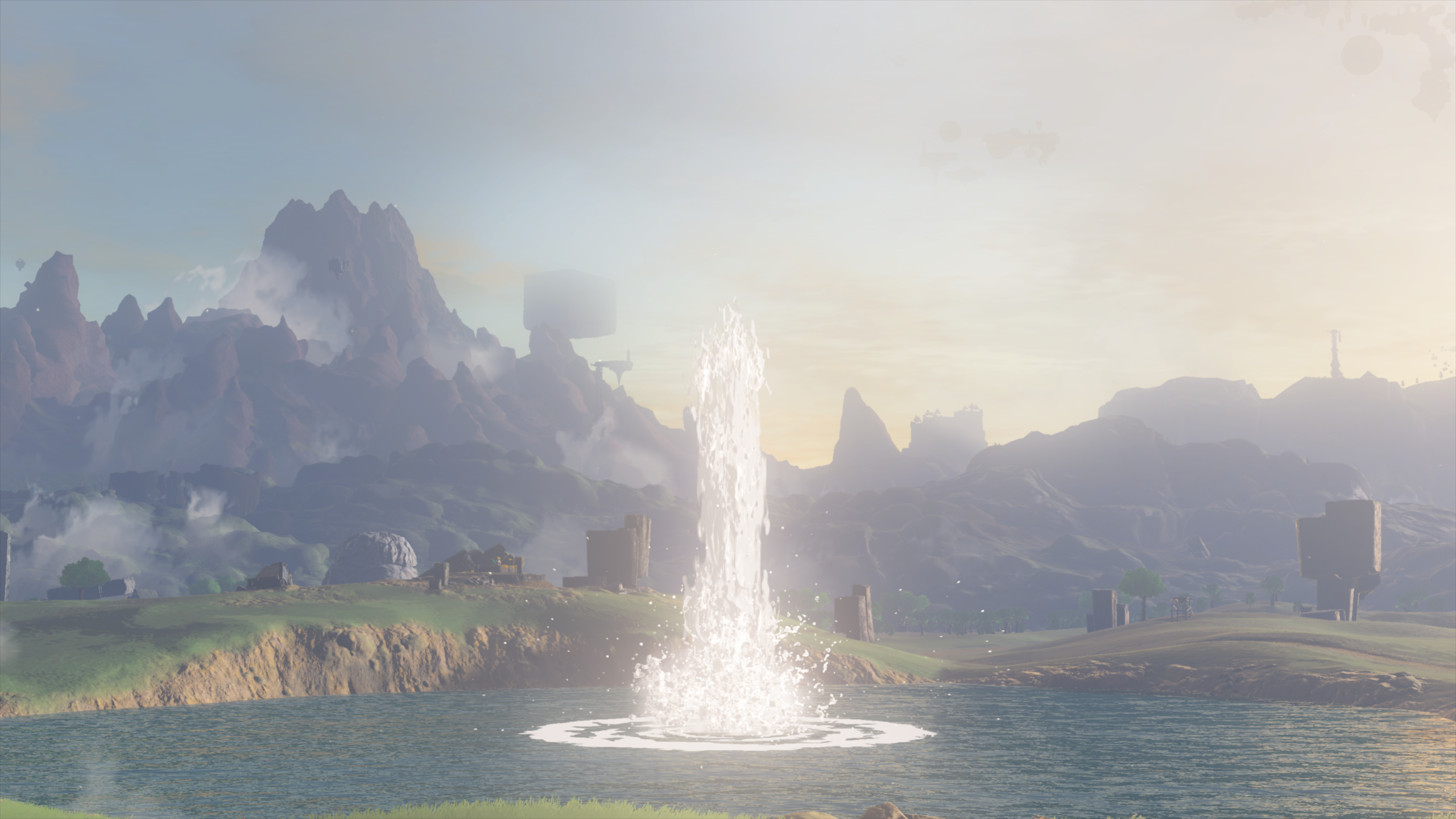 General 2560x1440 The Legend of Zelda: Tears of the Kingdom nature Hyrule CGI video games water clouds sky