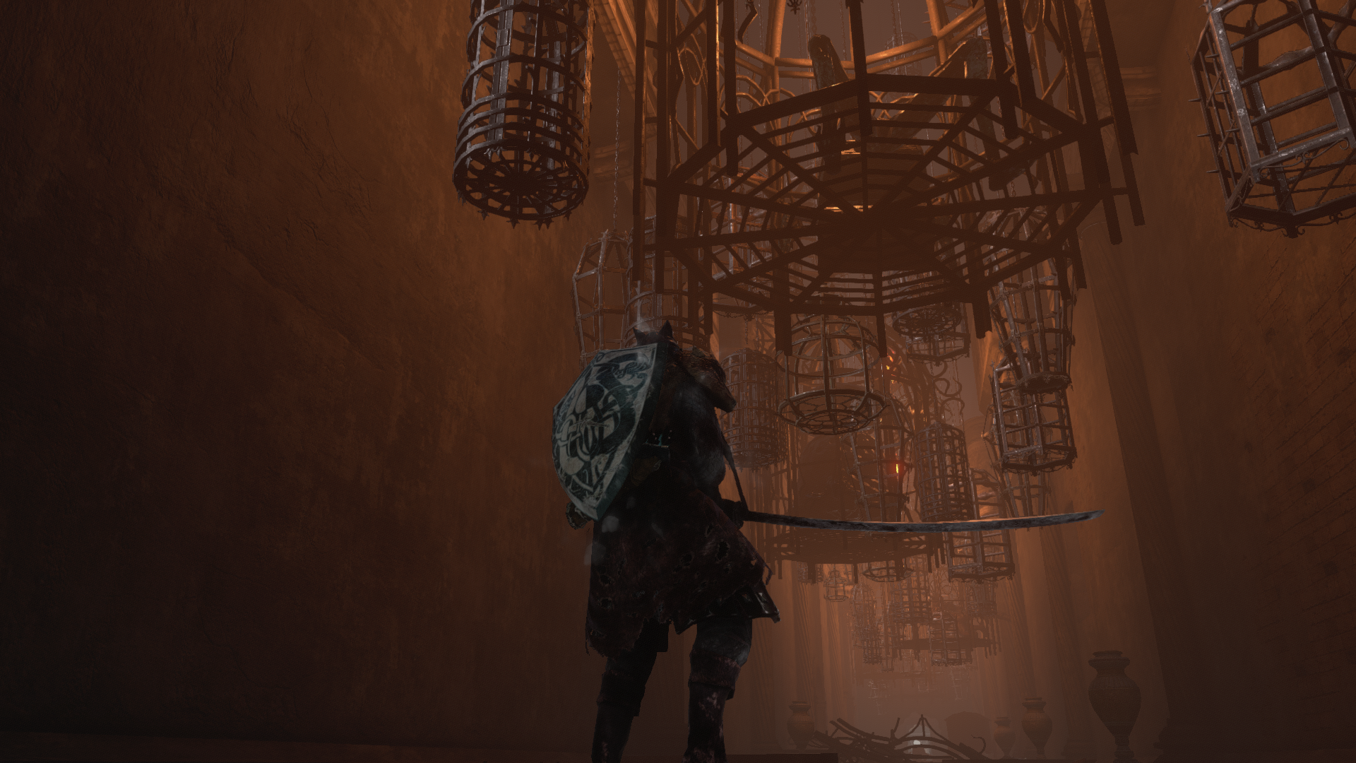 General 1920x1080 Dark Souls II Dark Souls video games CGI screen shot shield video game characters armor weapon cages video game art standing