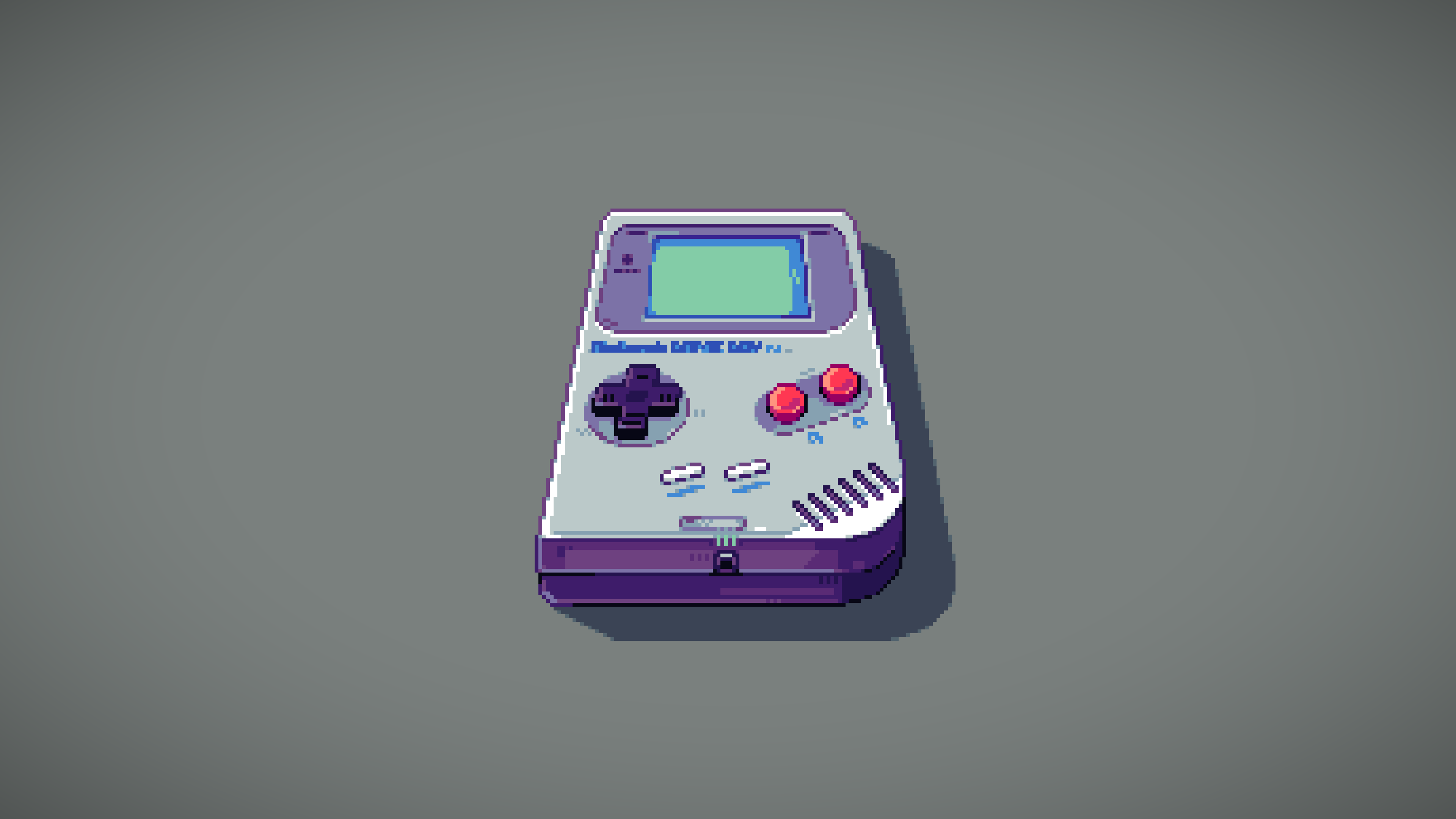 General 3840x2160 GameBoy Nintendo gray background buttons screens retro games pixelated pixel art simple background minimalism