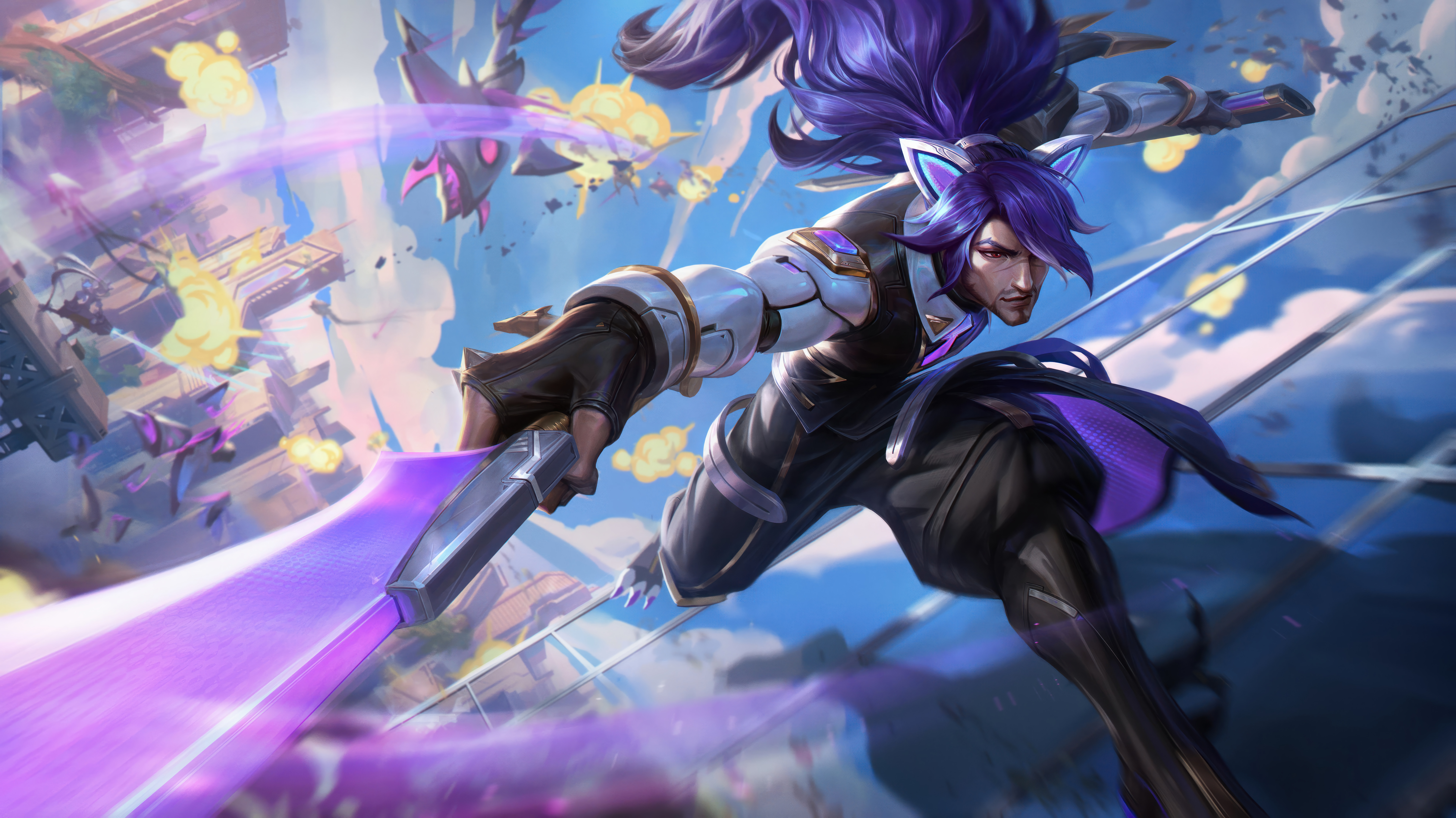 General 7680x4320 League of Legends digital art Riot Games GZG 4K video games Battle Cat (League of Legends) Yasuo (League of Legends)