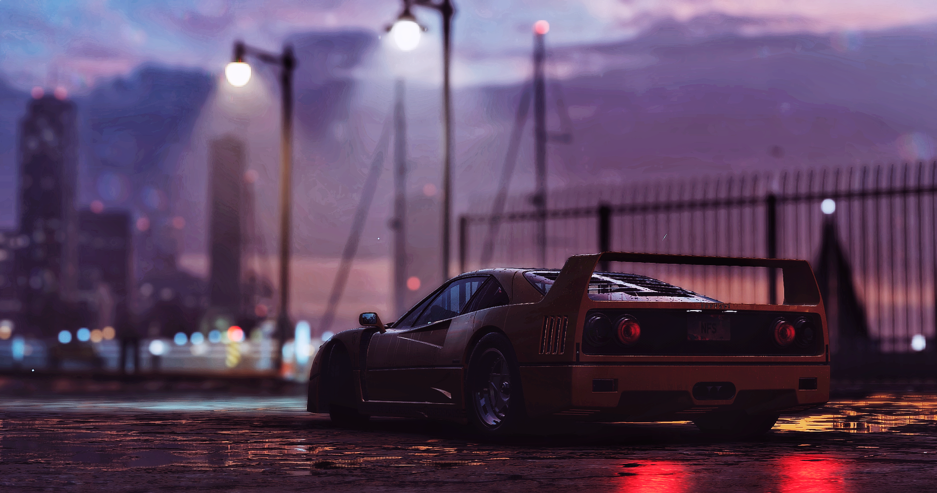 General 1920x1011 Need for speed Unbound Need for Speed edit race cars car park car 4K gaming video games drift EA Games Criterion Games night taillights street light