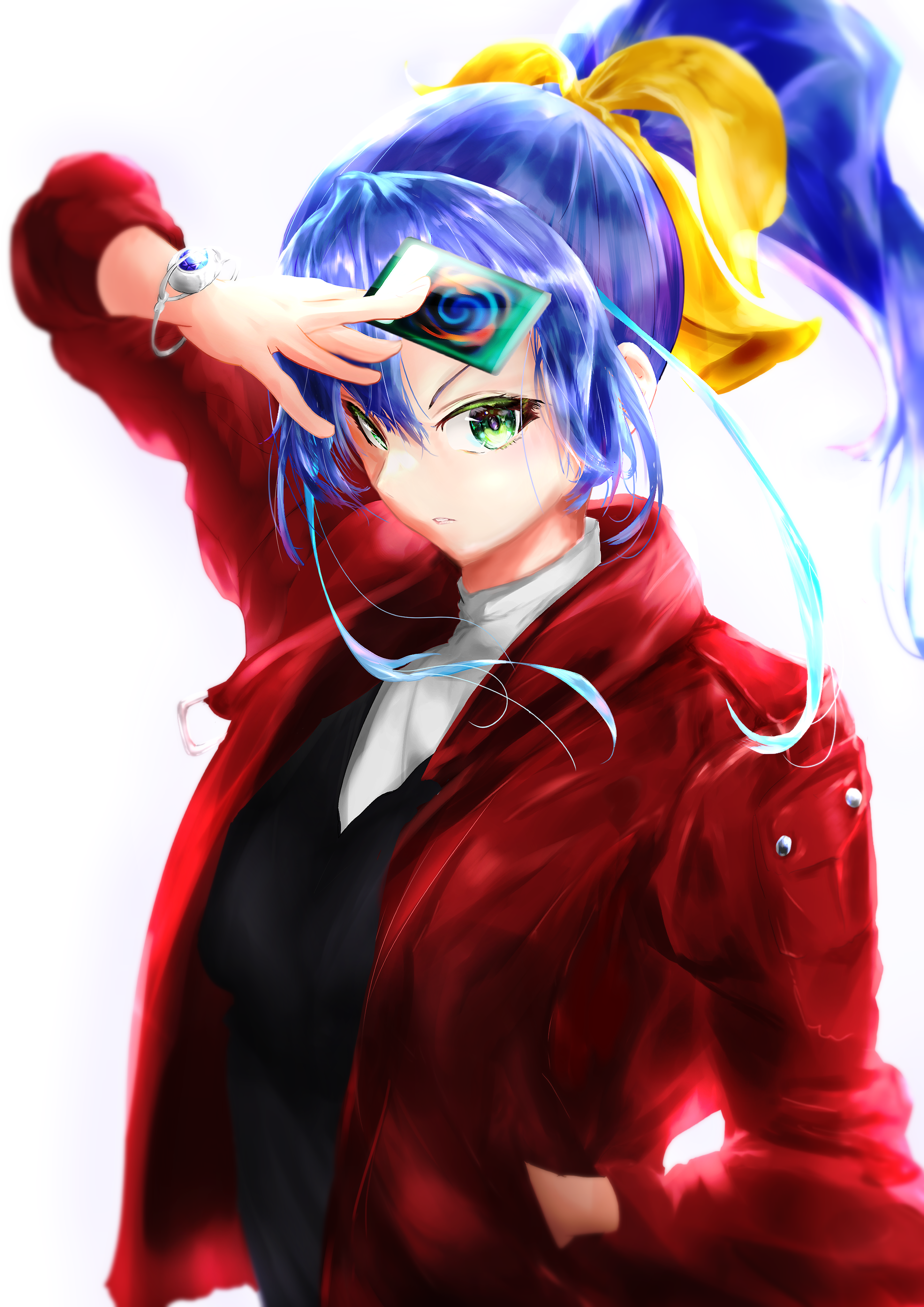 Anime 2894x4093 anime anime girls Yu-Gi-Oh! Yu-Gi-Oh! ARC-V Serena (Yu-Gi-Oh) ponytail blue hair artwork digital art fan art