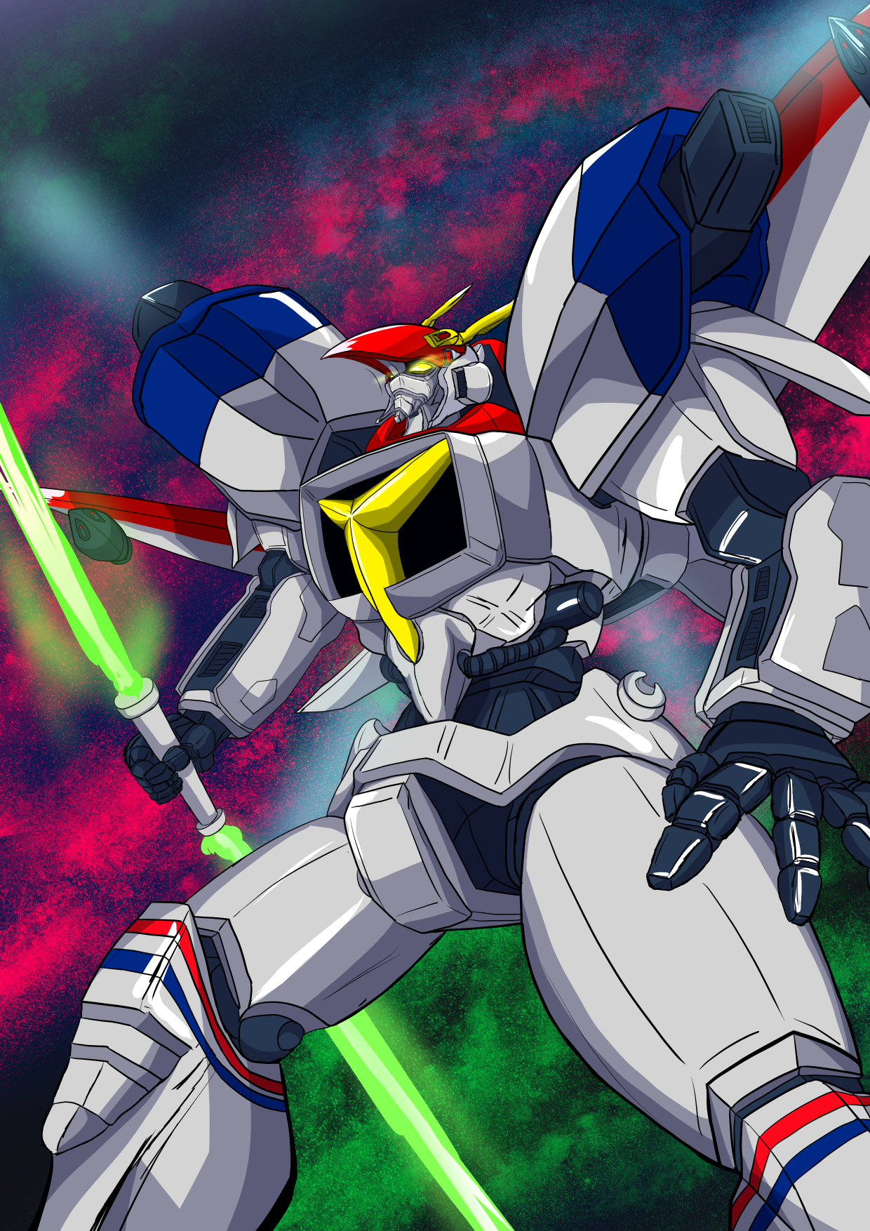 Anime 1240x1754 Dragonar-1 Metal Armor Dragonar anime mechs Super Robot Taisen artwork digital art fan art