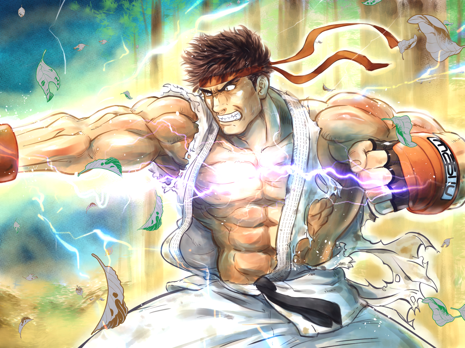 video game characters, Ryu (Street Fighter), short hair, brunette