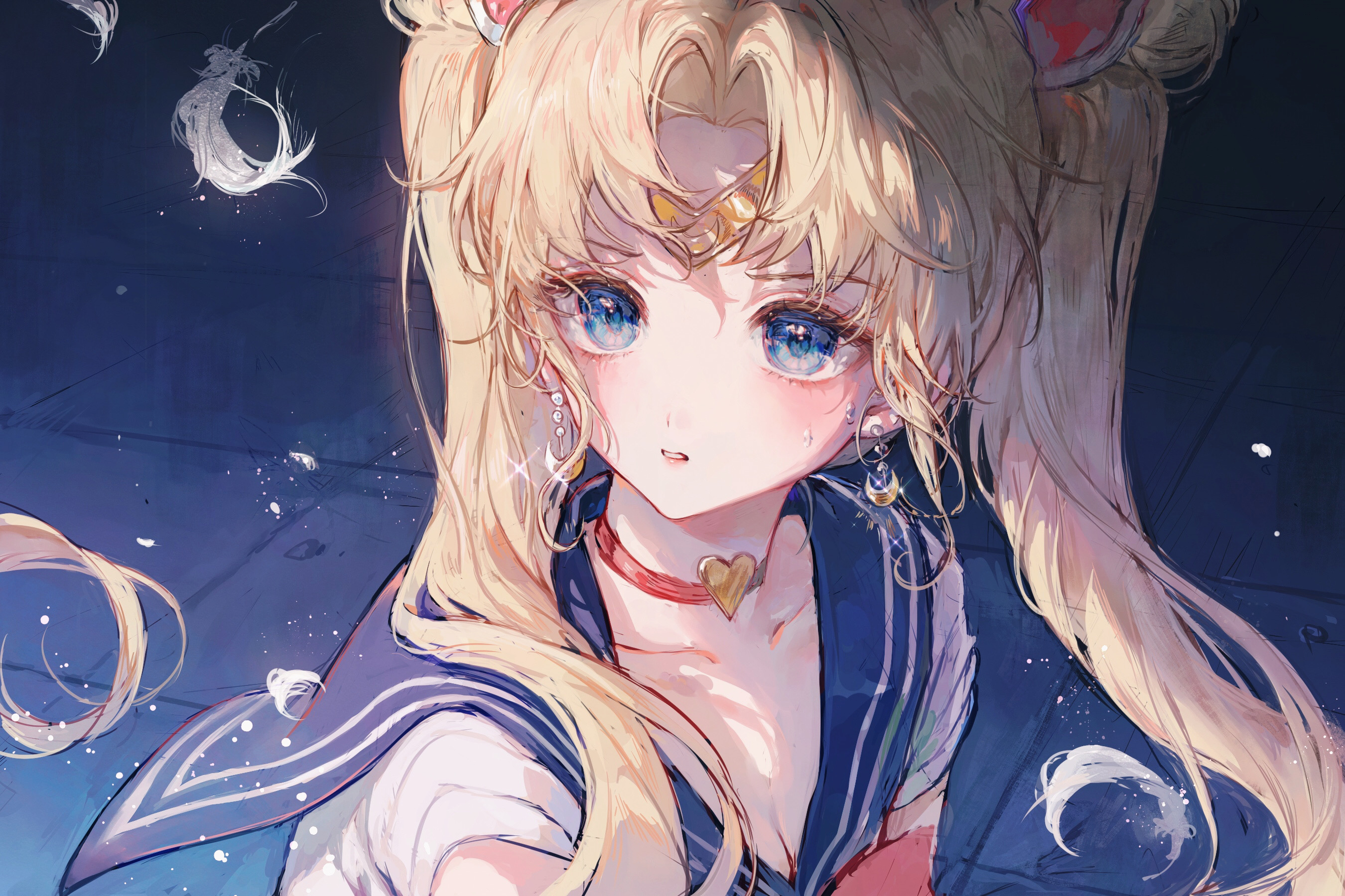 Anime 2700x1800 Sailor Moon Tsukino Usagi Maccha anime girls blonde blue eyes Sailor Moon (Character)