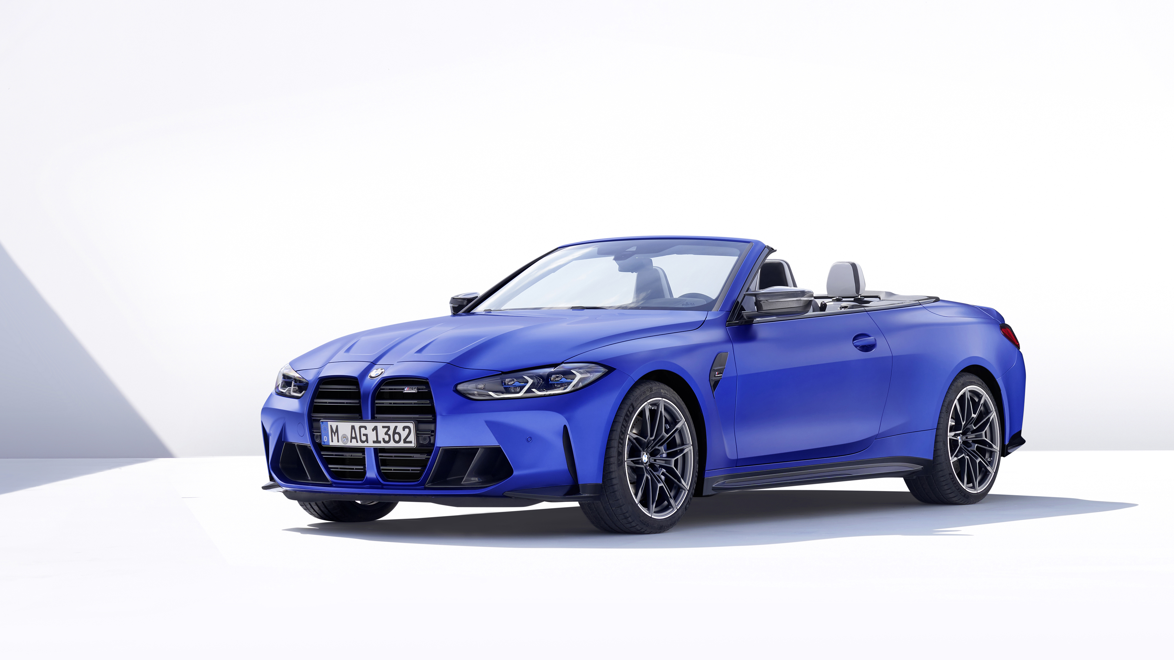 General 3840x2160 BMW BMW M4 convertible cabriolet blue cars sports car simple background German cars