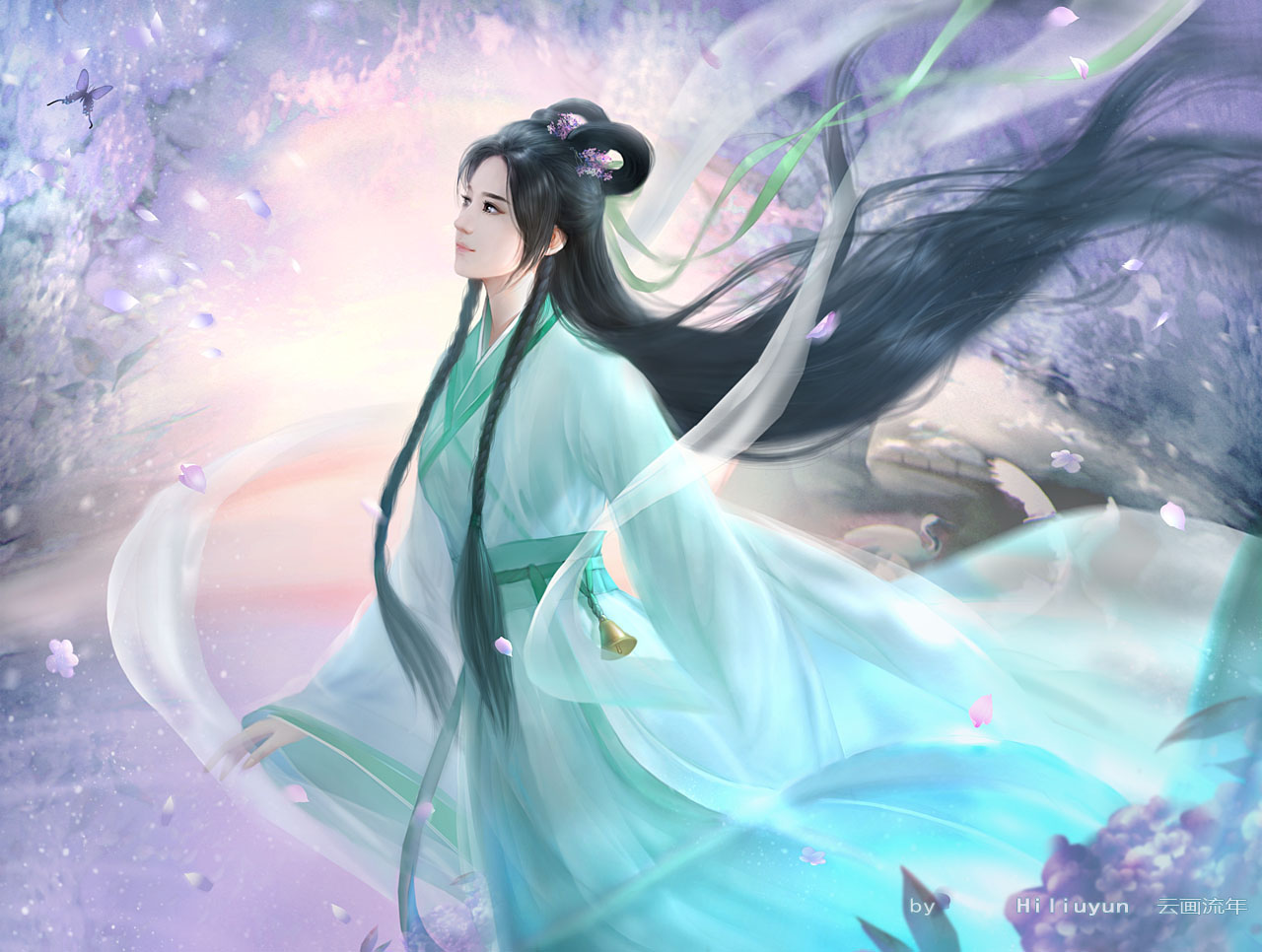 General 1280x966 Wuxia digital art CGI original characters fantasy girl hiLiuyun
