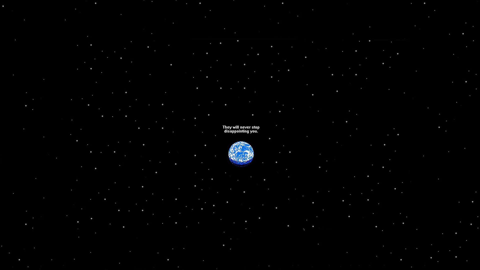 General 1920x1080 pixel art pixelated quote planet stars starscape