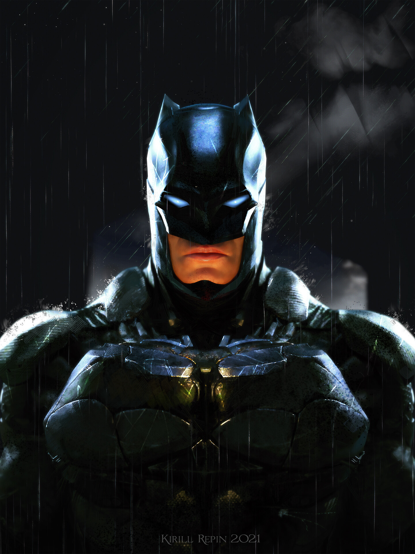General 1440x1920 Batman artwork ArtStation Kirill Repin rain 2021 (year) superhero