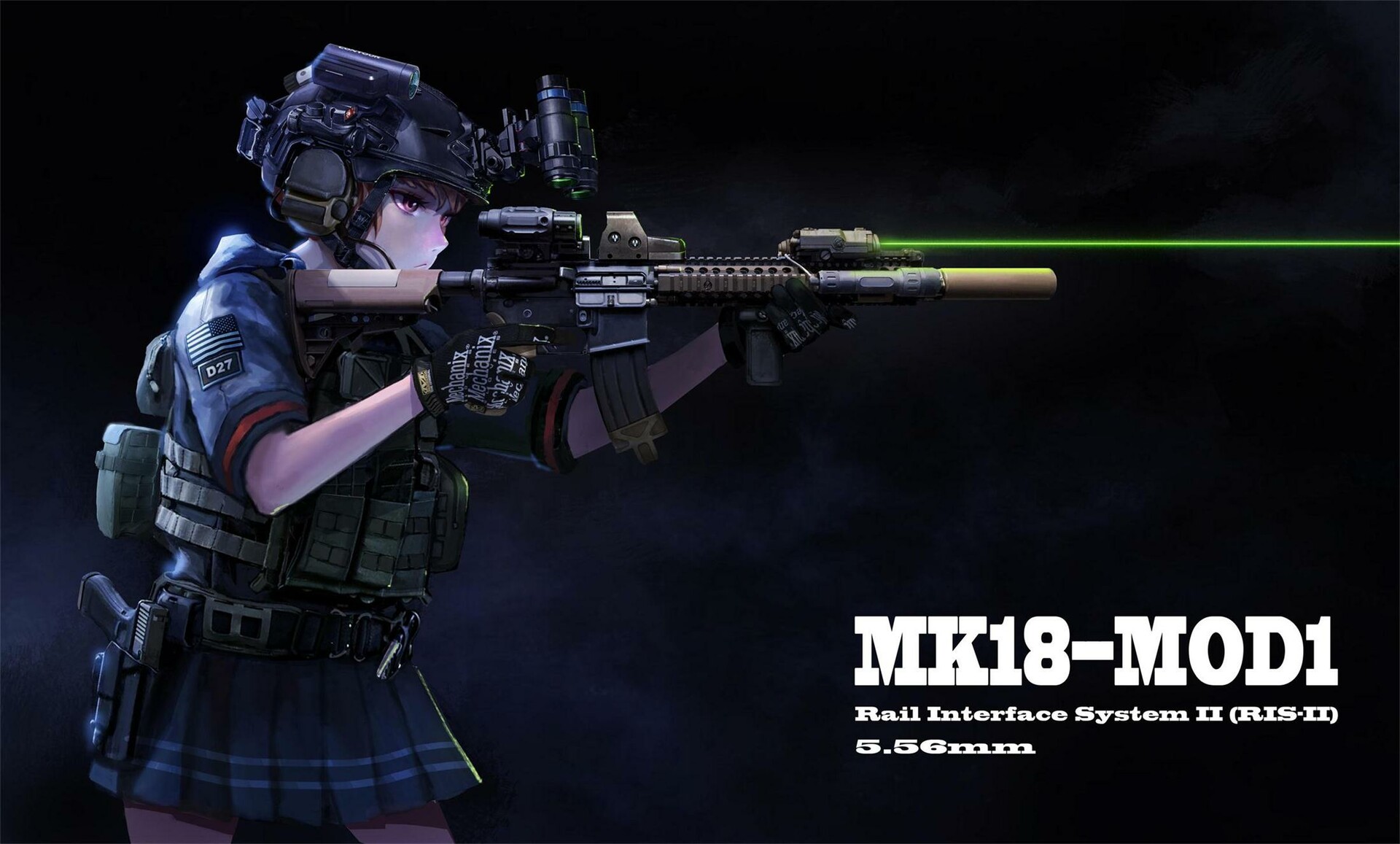Anime 1920x1157 anime anime girls aiming weapon girls with guns gun rifles sniper rifle Tong (artist)
