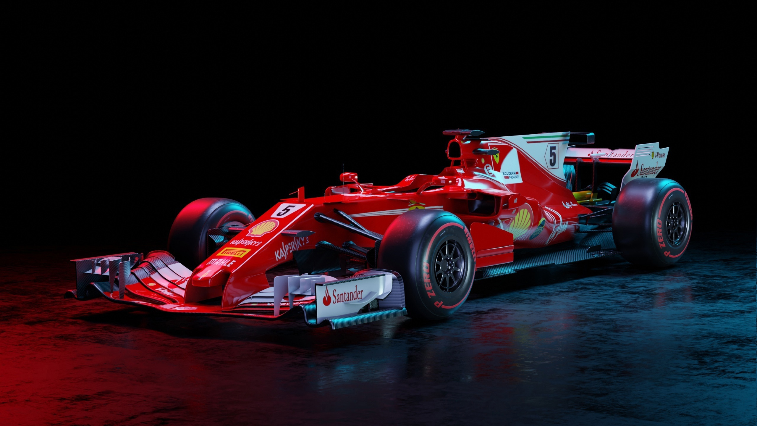 General 2560x1440 Formula 1 red cars CGI racing car race cars ArtStation Sebastian Vettel Ferrari