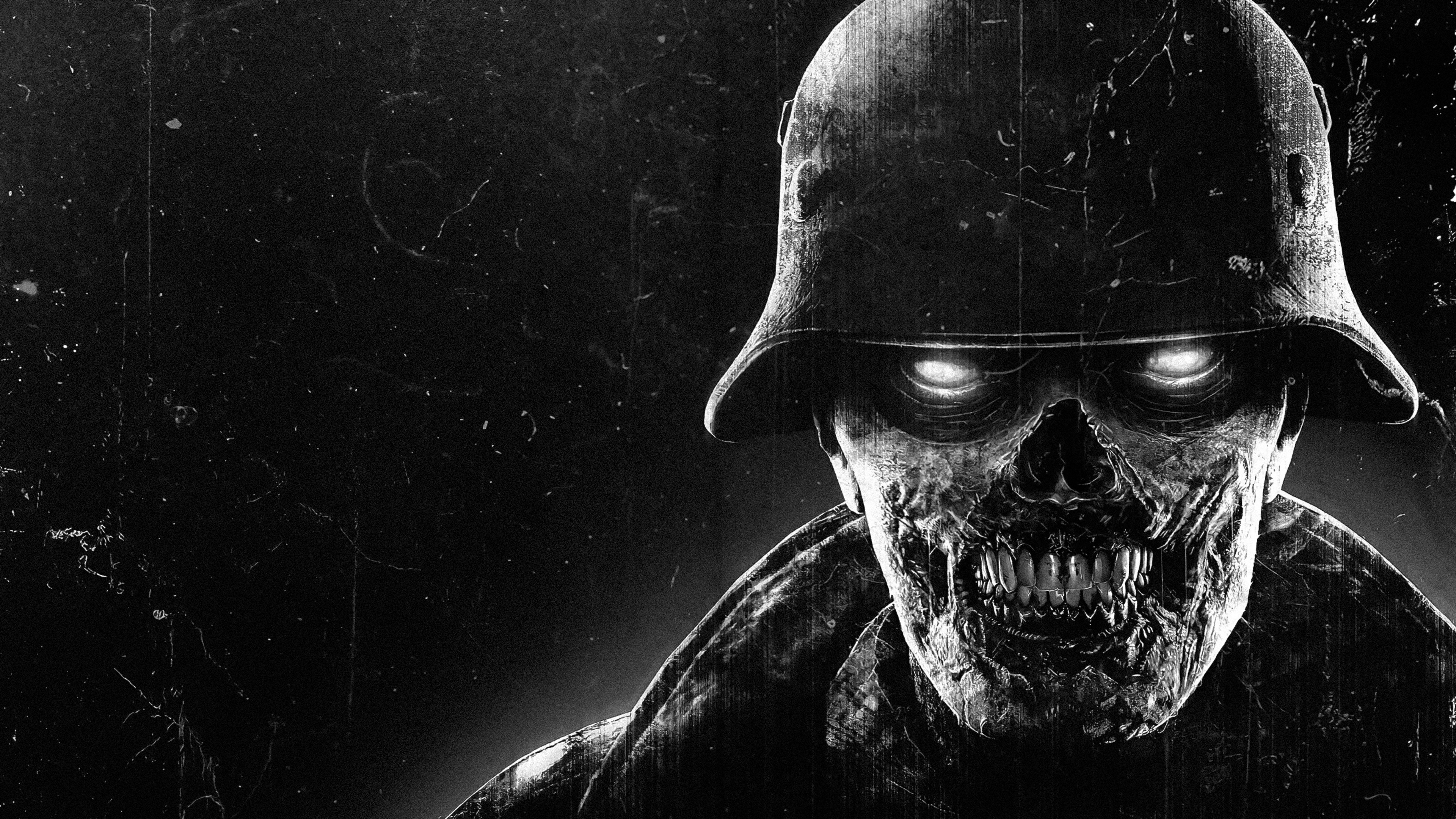 General 3840x2160 video game art Zombie Army Trilogy dark skull video games