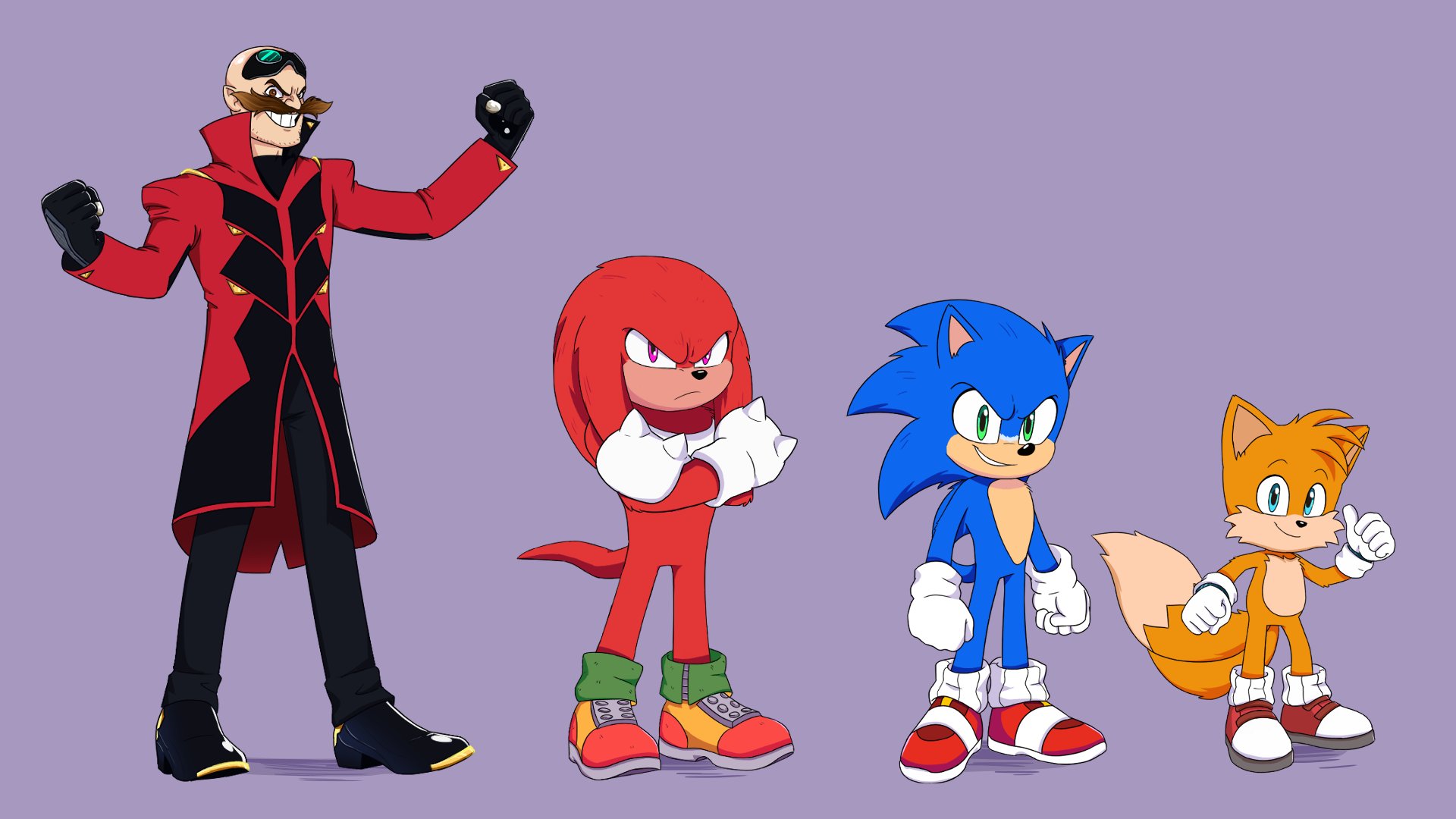 General 1920x1080 Sonic Sonic 2 The Movie Sonic the Hedgehog Paramount Sega Dr. Robotnik Jim Carrey Knuckles Tails (character) simple background fox hedgehog video game characters