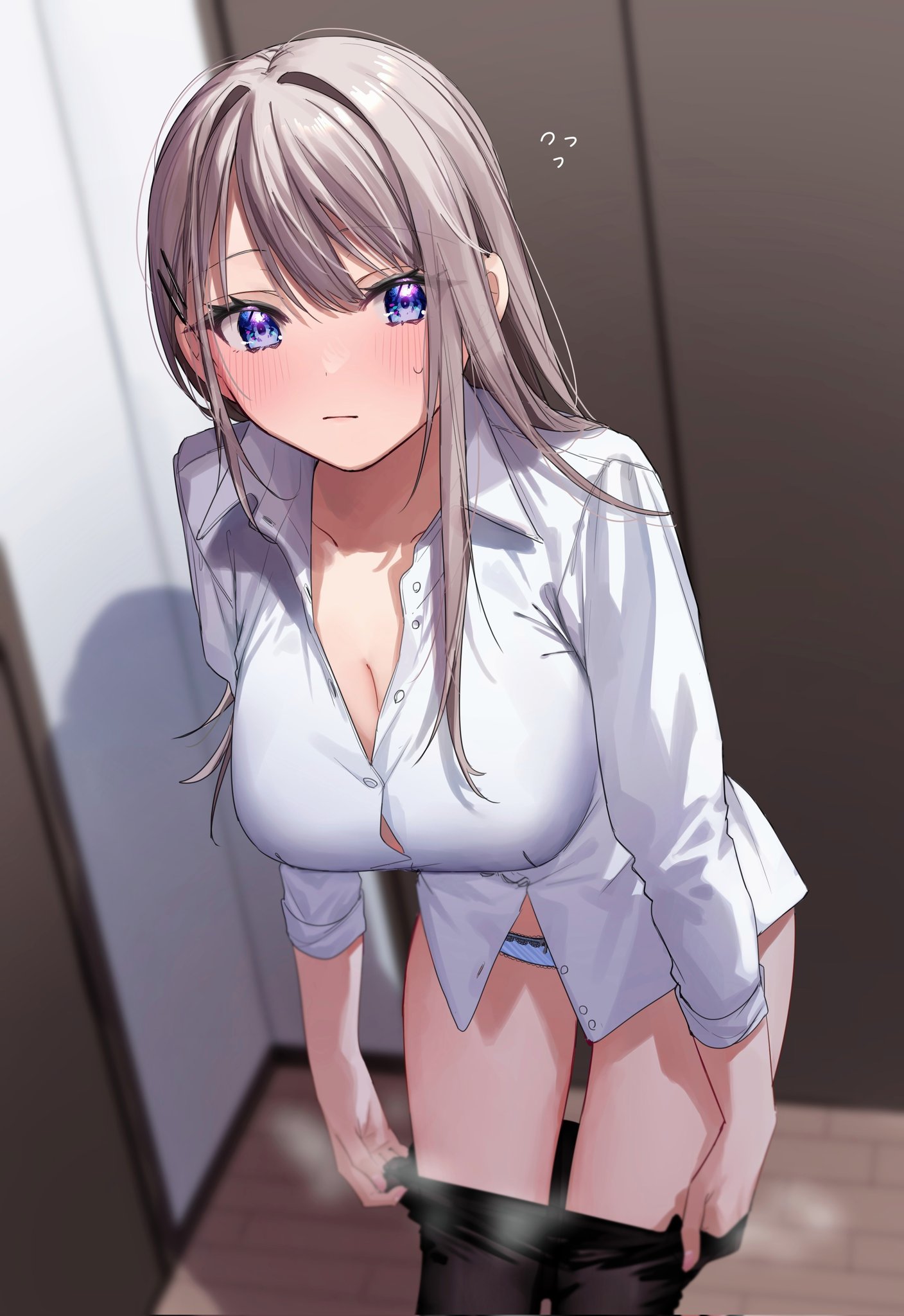 Anime 1408x2048 Chigusa Minori anime girls undressing blushing big boobs