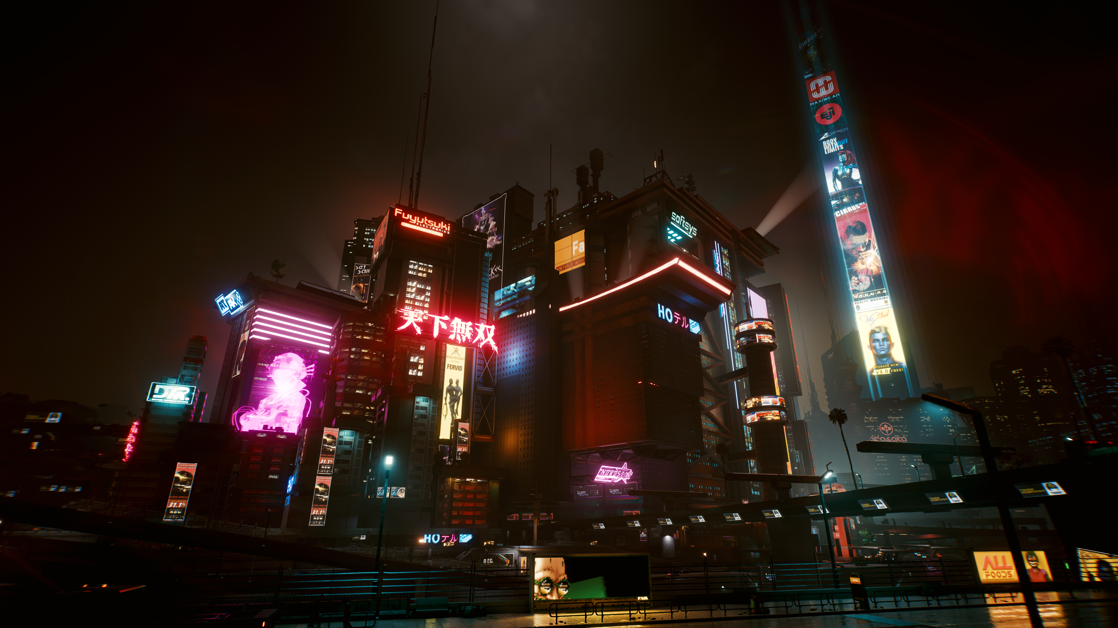 General 3840x2160 city Cyberpunk 2077 cyberpunk neon video games PC gaming screen shot futuristic futuristic city lights