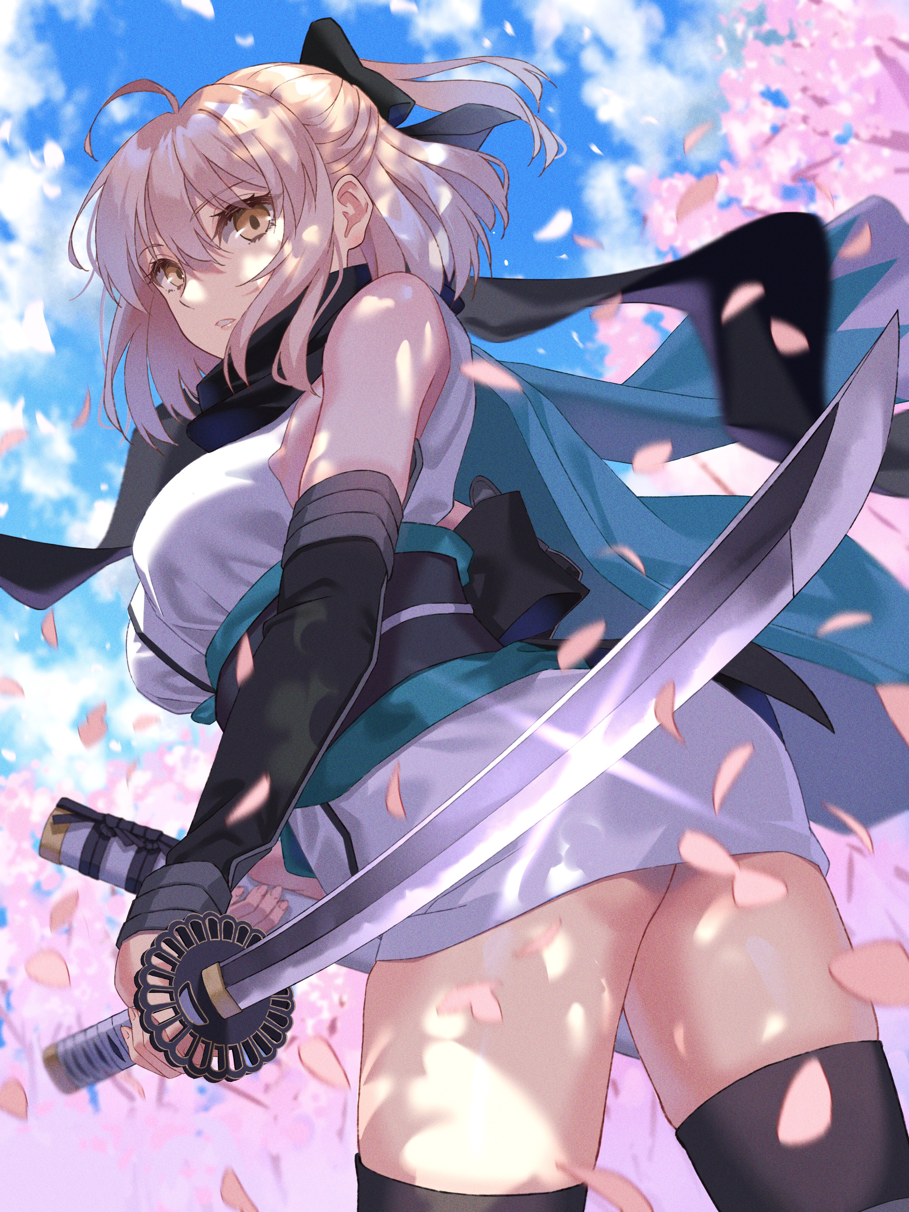 Anime 3072x4096 anime anime girls Fate series Fate/Grand Order Okita Souji boobs katana sword artwork digital art fan art