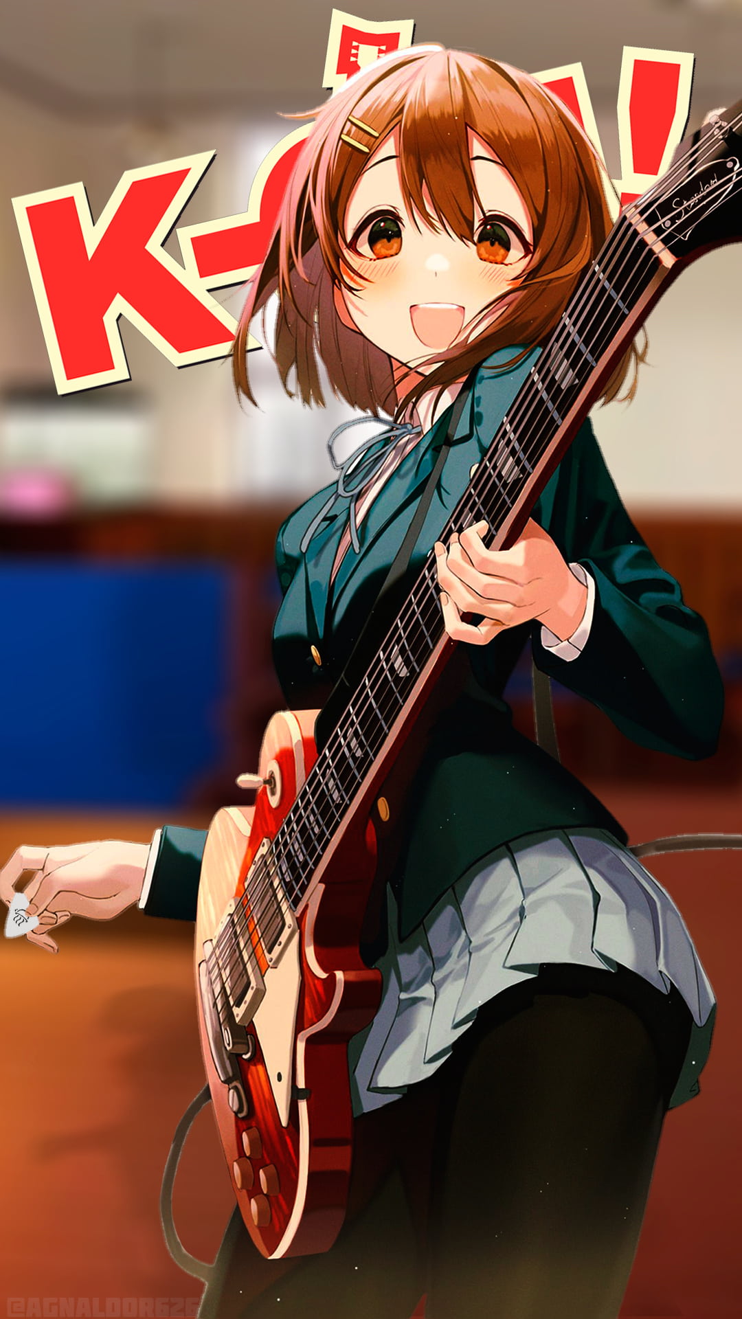 Anime 1080x1920 K-ON! Hirasawa Yui portrait display guitar anime girls Pro-p