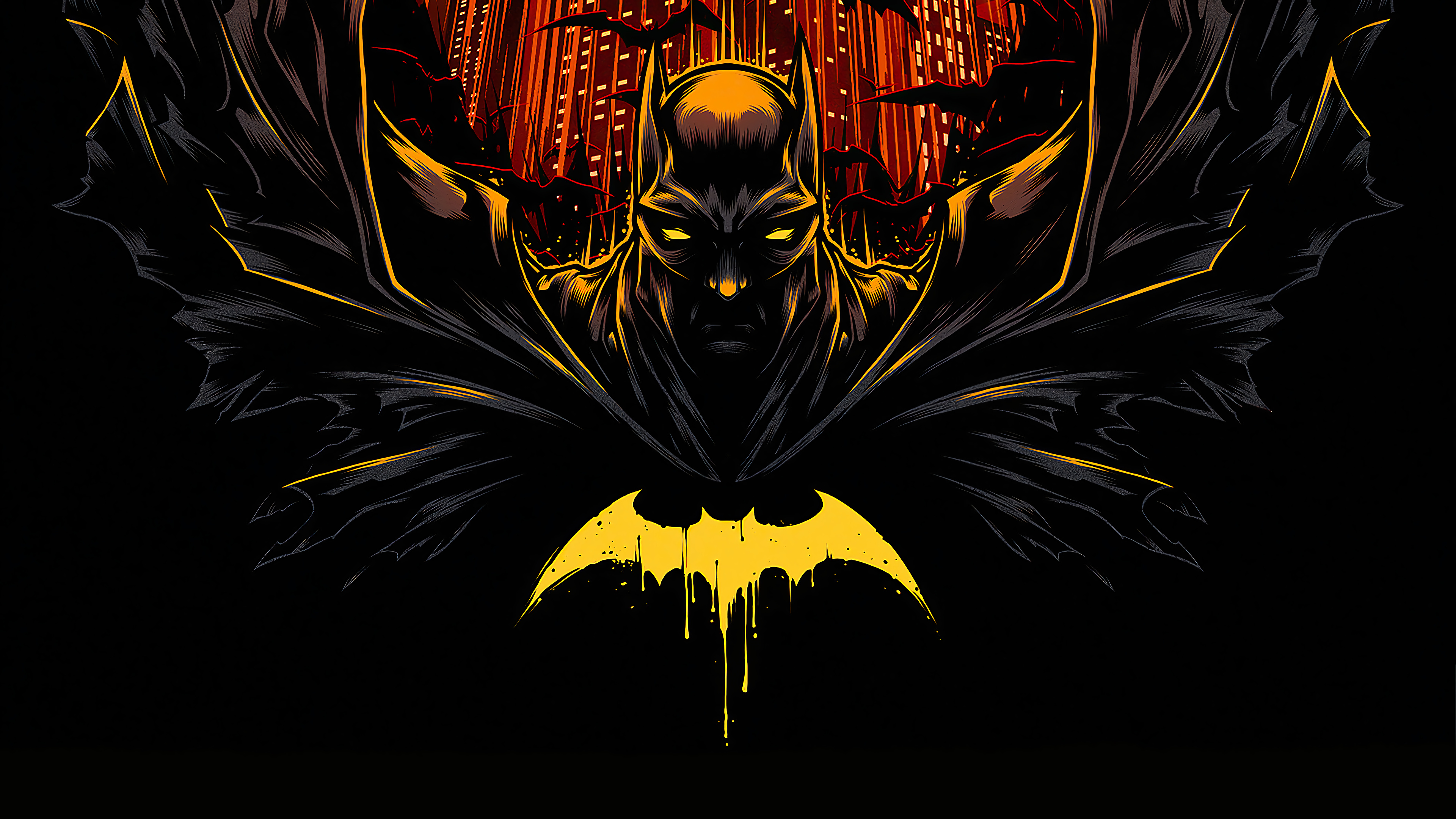 General 3840x2160 Batman superhero video game art digital art simple background logo