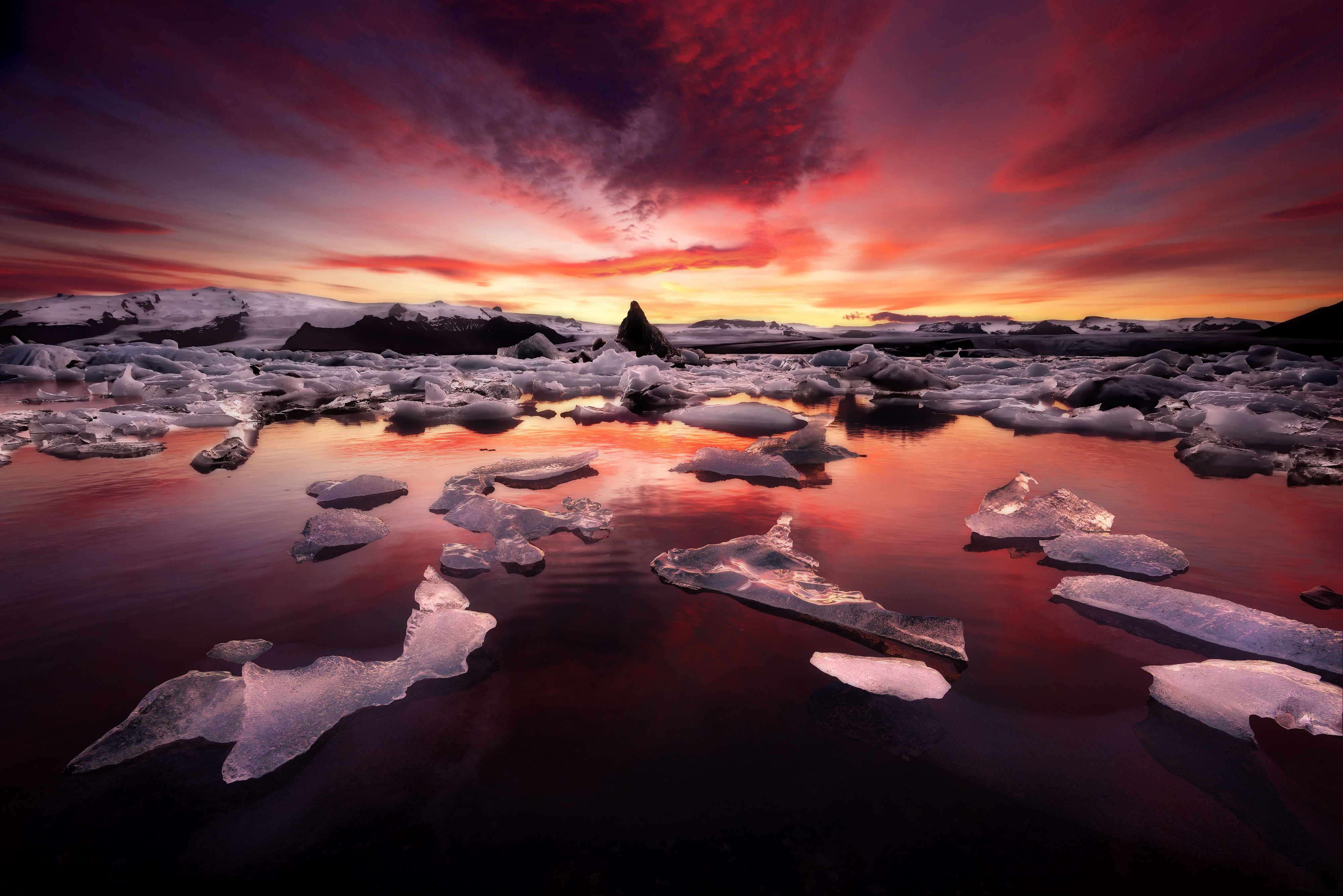 General 4000x2669 Iceland glacier ice landscape nature photography sunset sky clouds