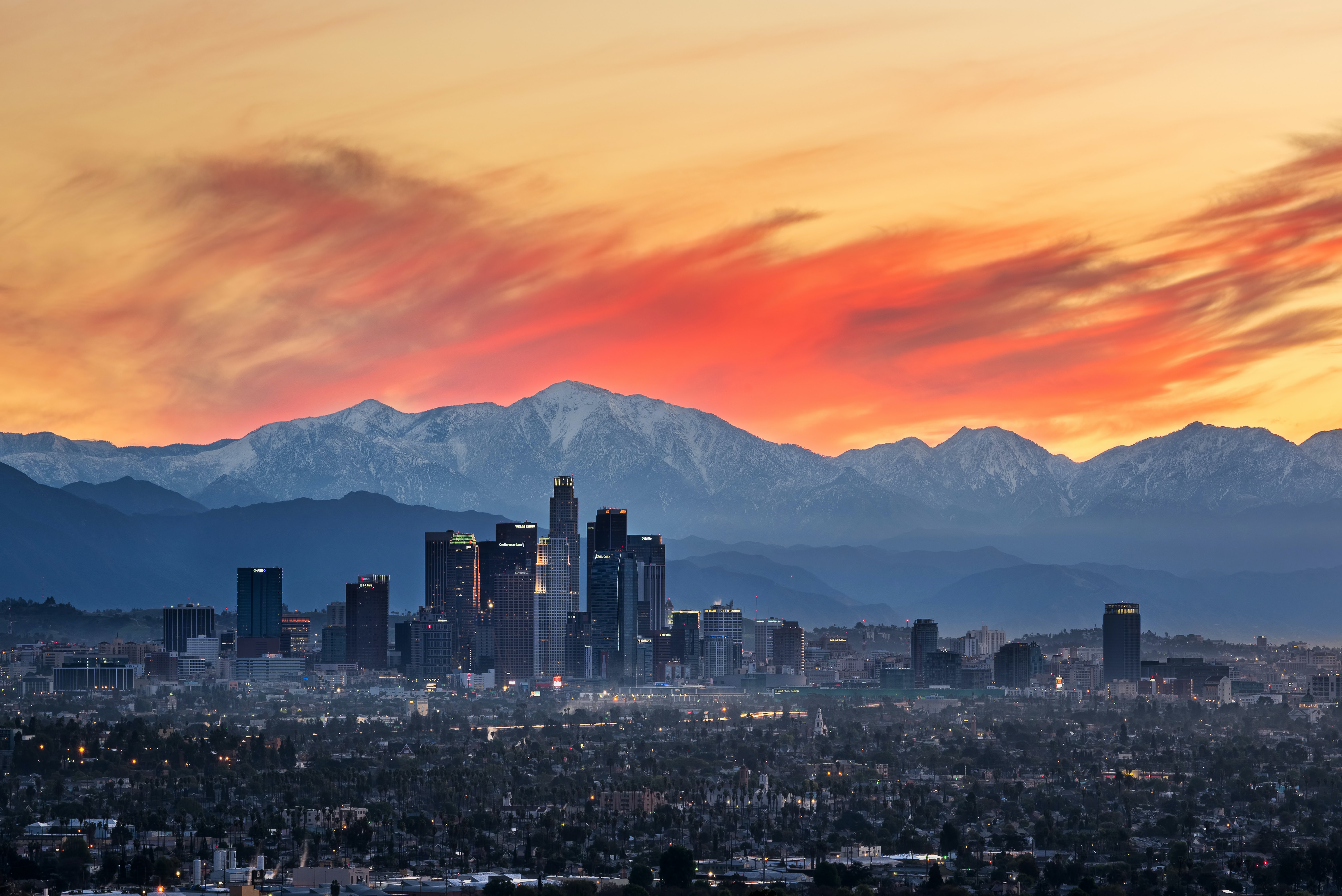 General 6016x4016 landscape city cityscape Los Angeles photography sunrise mountains smog