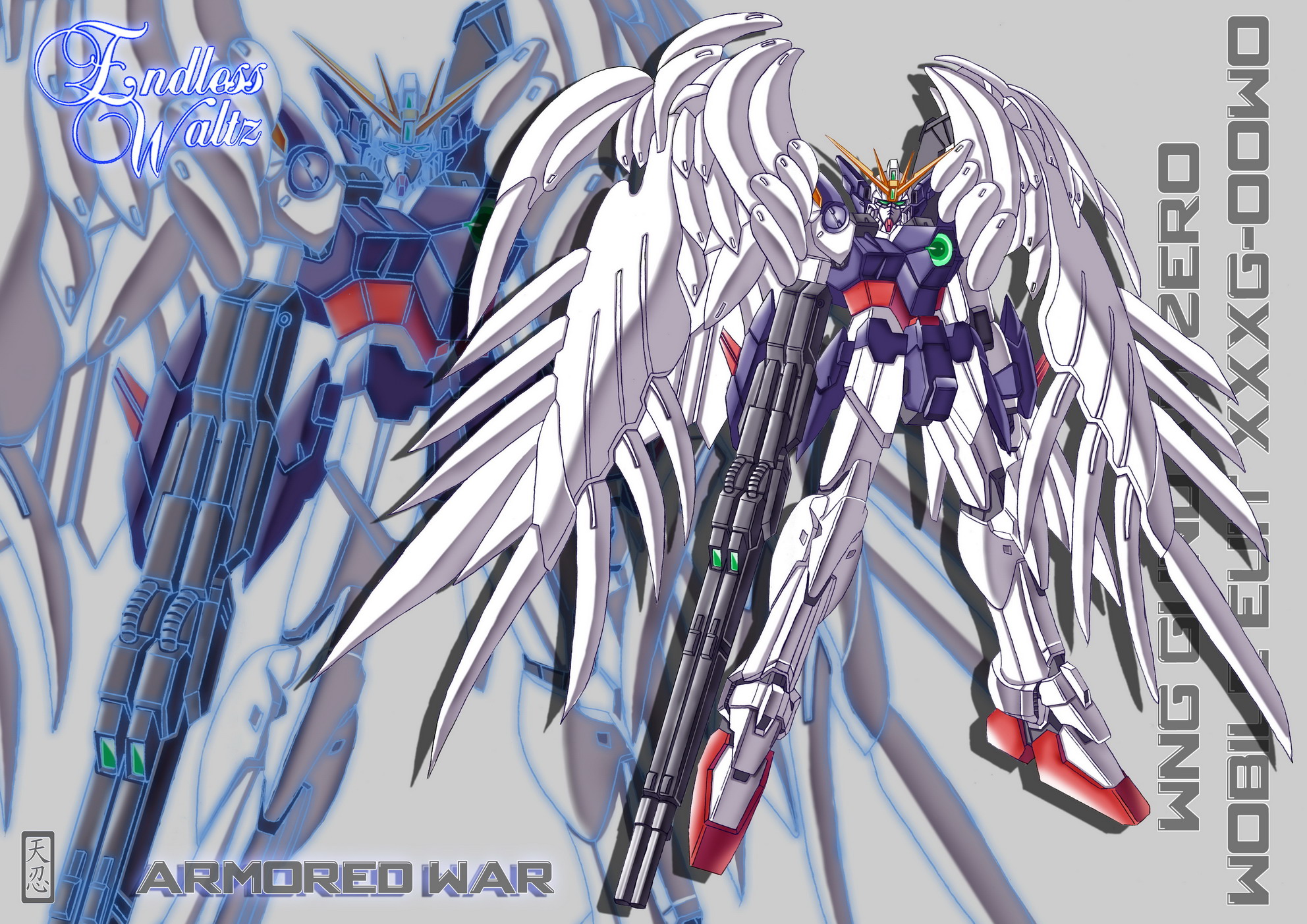 Anime 1984x1403 Mobile Suit Gundam Wing Wing Gundam Zero artwork digital art fan art anime mechs Super Robot Taisen Gundam