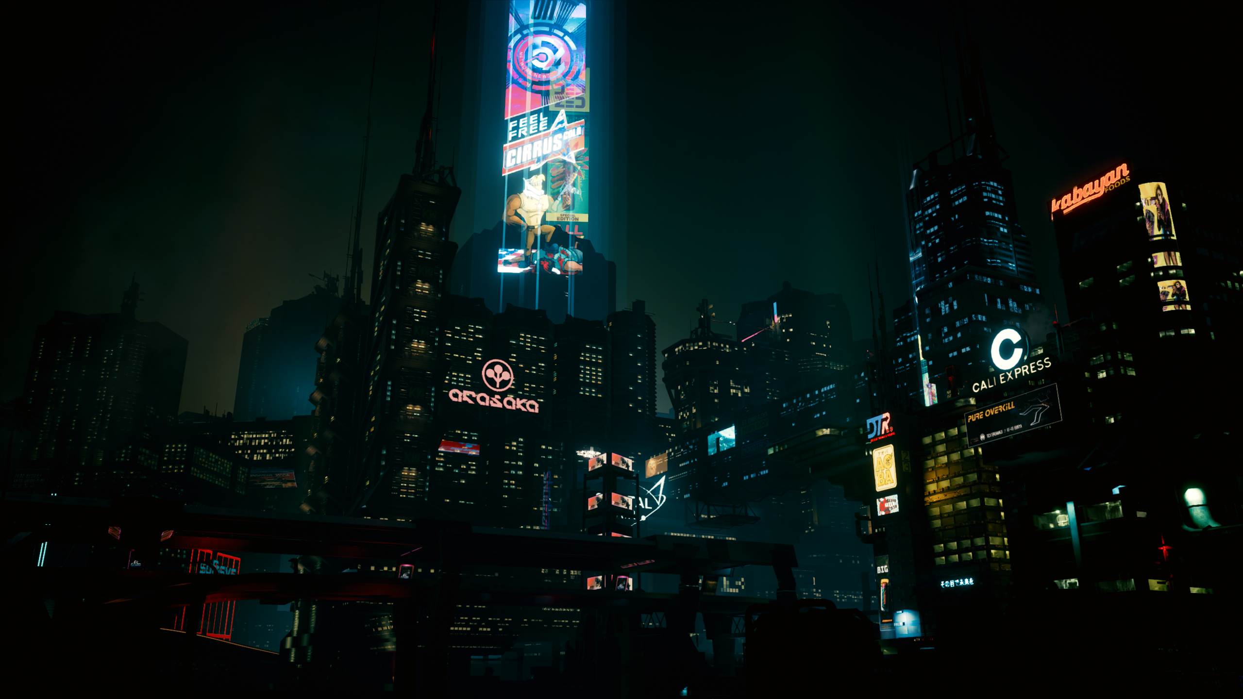 General 2560x1440 Cyberpunk 2077 night city cityscape dark cyberpunk neon city lights atmosphere lights futuristic futuristic city low light video games digital art