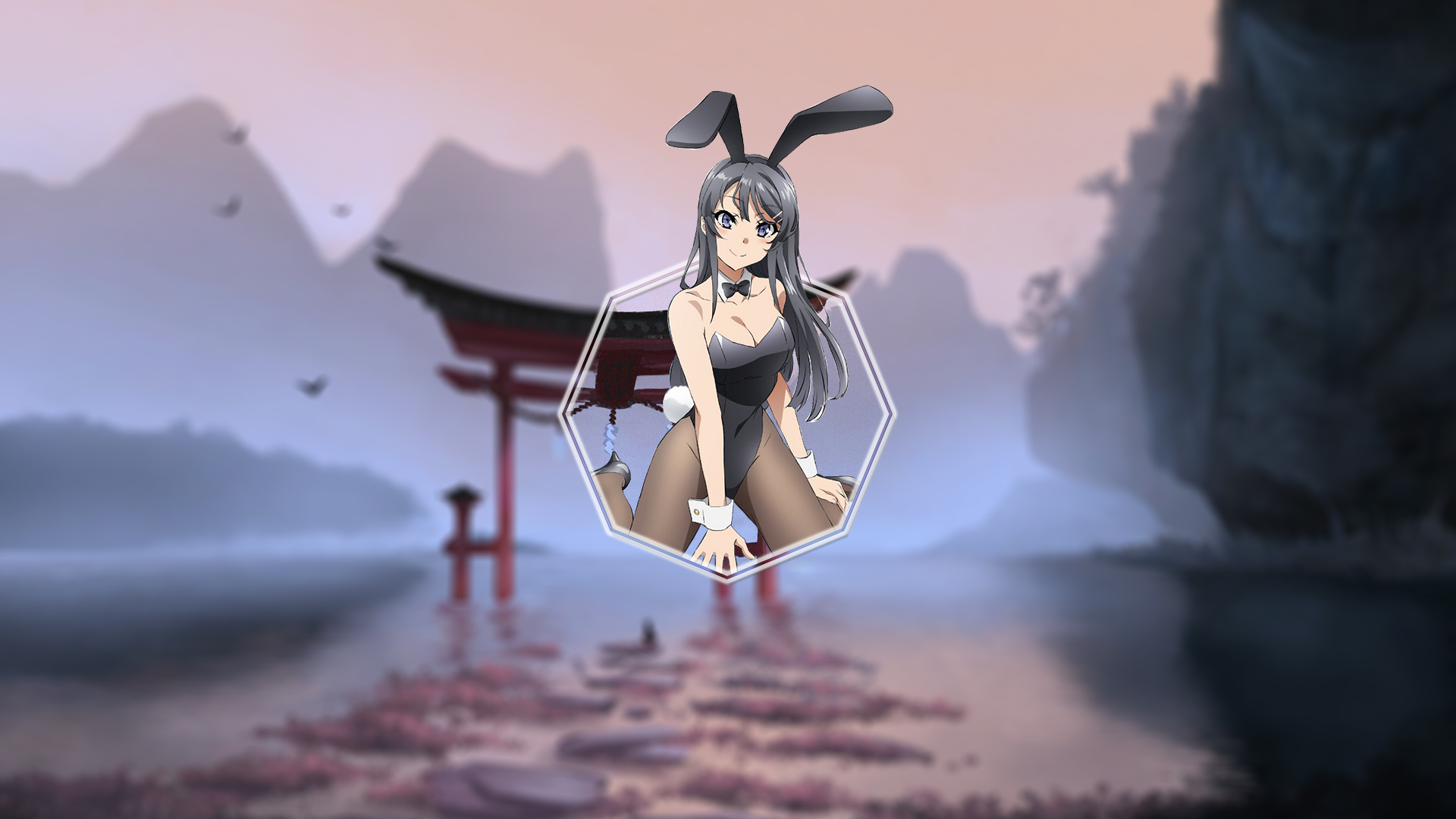Anime 1920x1080 Sakurajima Mai Seishun Buta Yarō wa Bunny Girl-senpai no Yume wo Minai bunny girl bunny ears anime picture-in-picture anime girls bunny suit